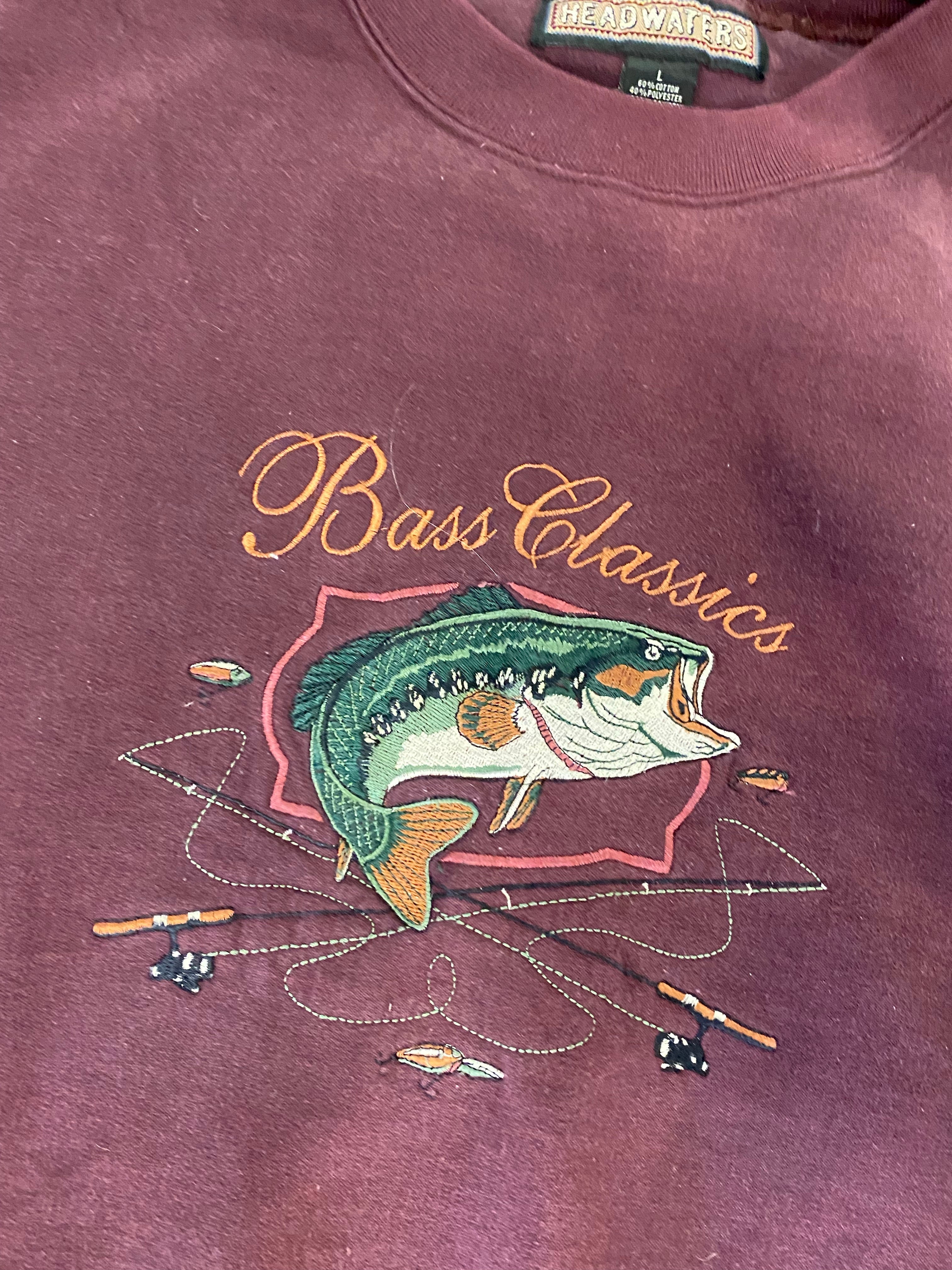 Vintage Embroidered Bass Classics Crewneck - L