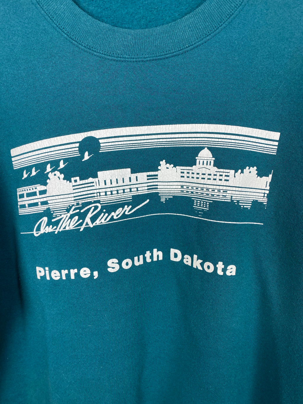 Teal South Dakota crewneck - M