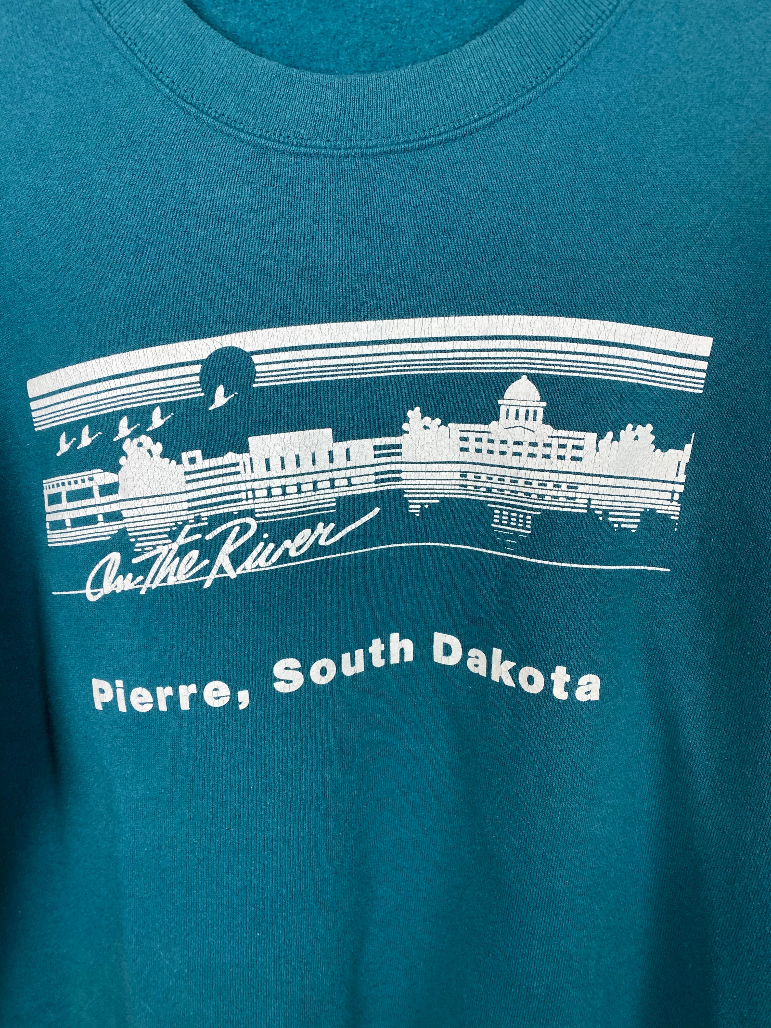 Teal South Dakota crewneck - M