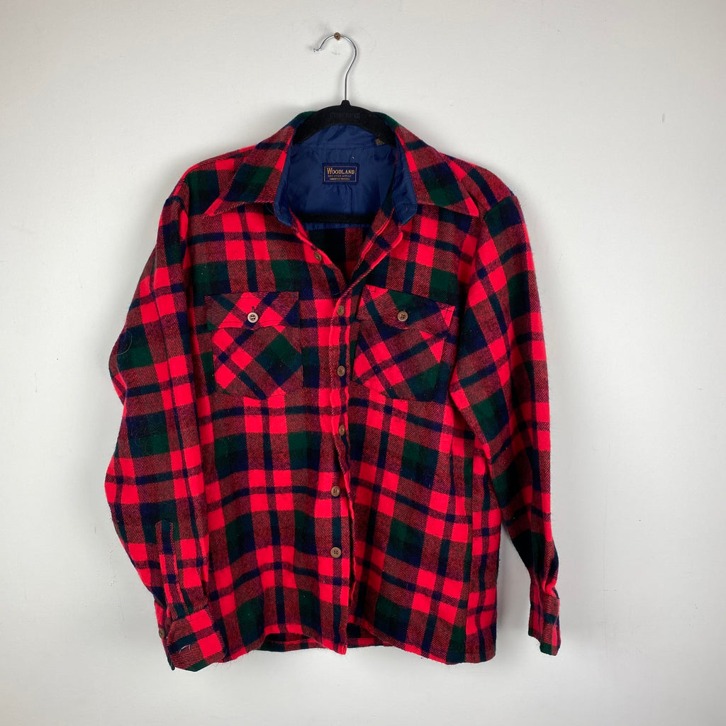 80s Plaid Flannel Shirt - M