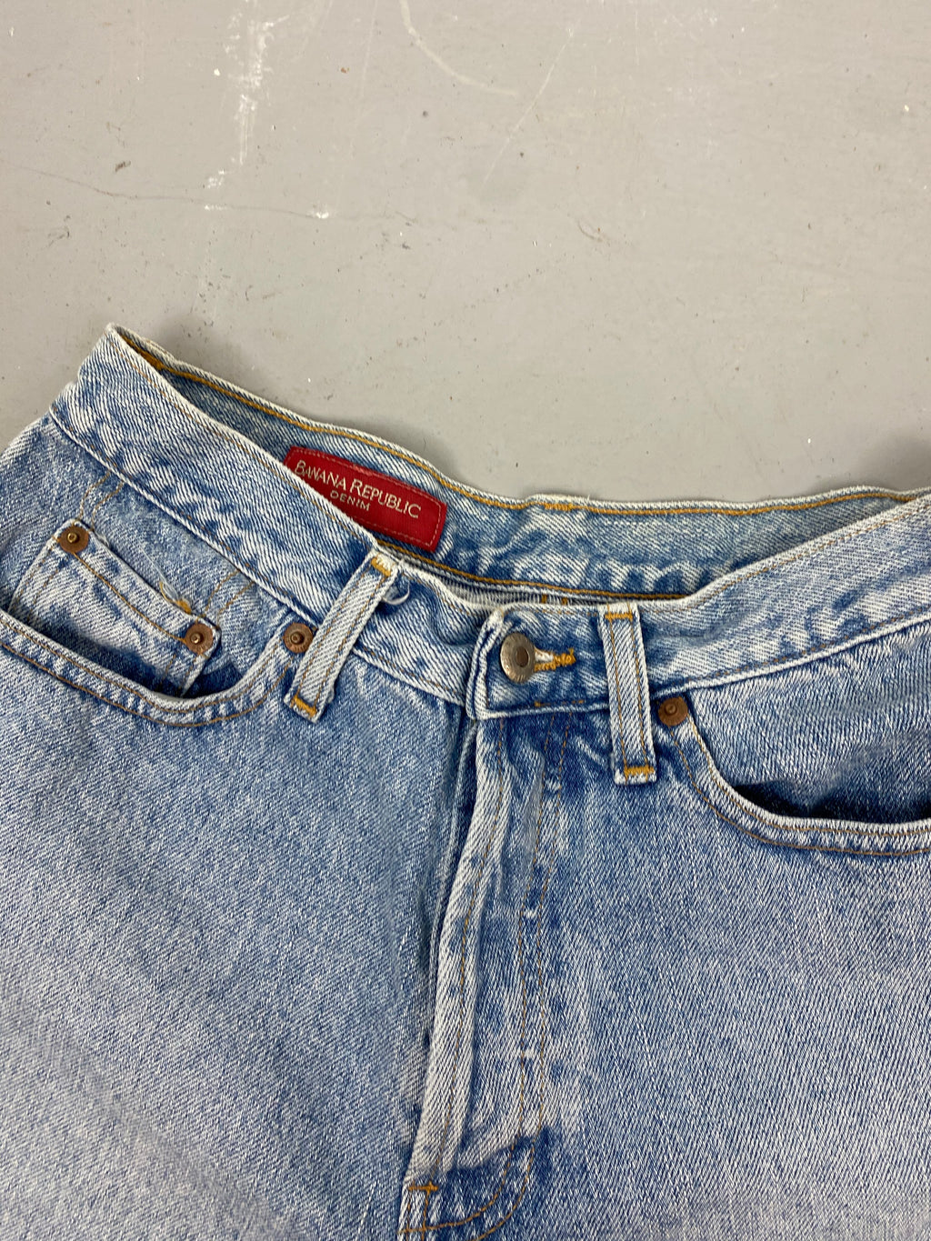 90s Banana Republic Frayed High Waisted Denim Shorts - 28in