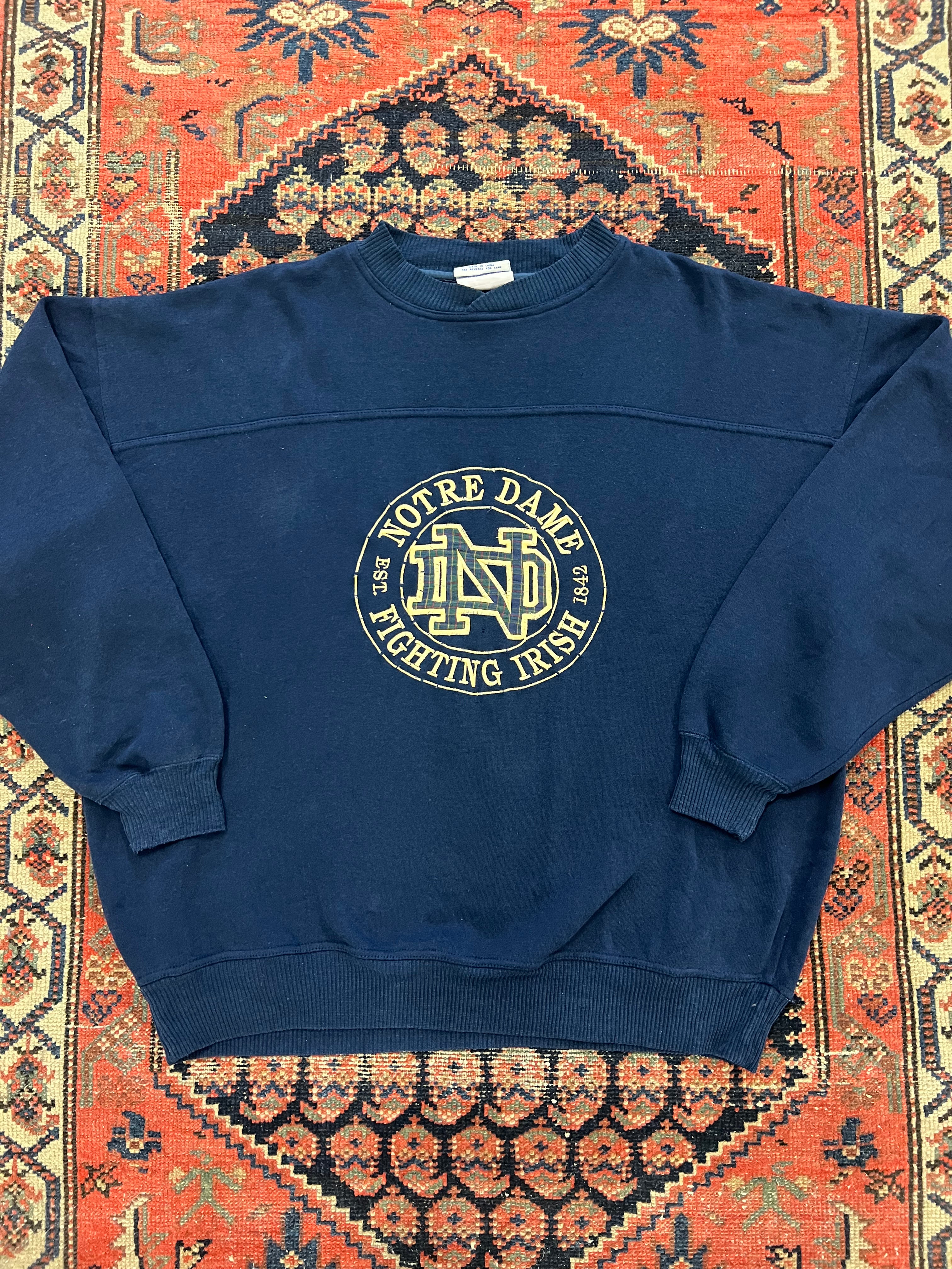 VINTAGE NOTRE DAME CREWNECK - LARGE