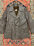 VINTAGE LEATHER TRENCH COAT - MEDIUM