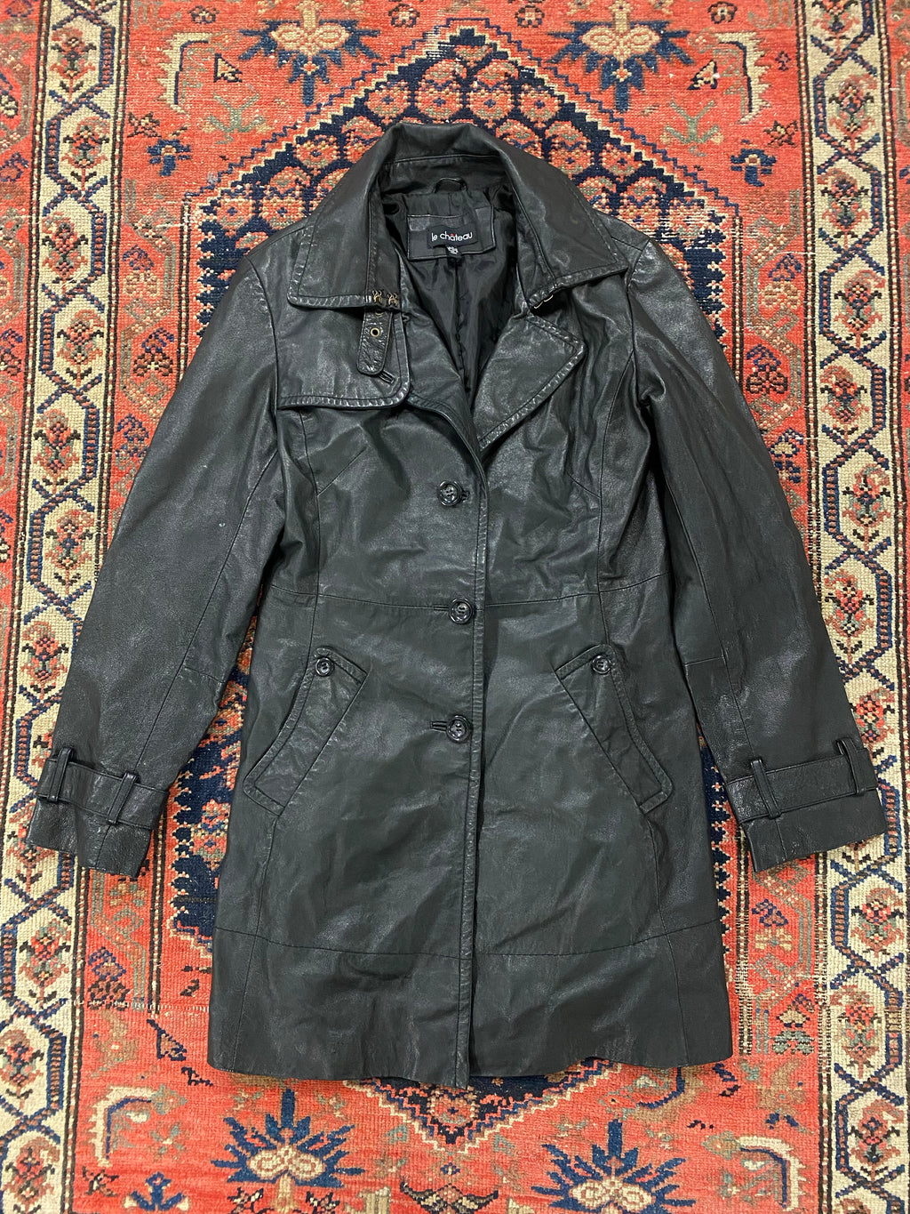 90s Long Leather Jacket - WMNS/L