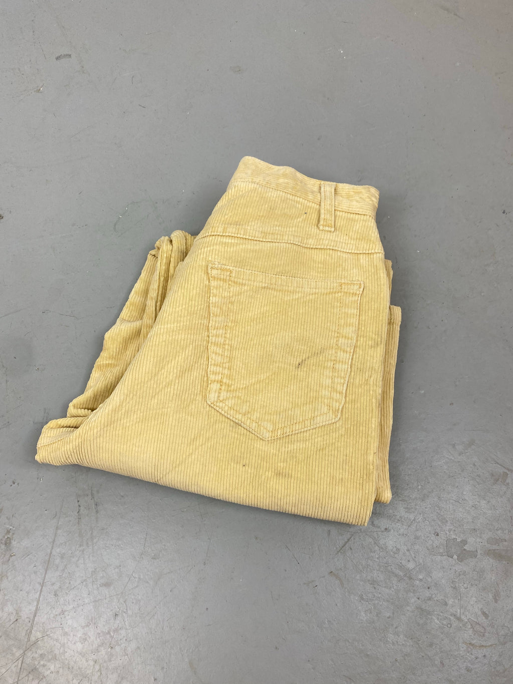 Yellow straight leg corduroy pants