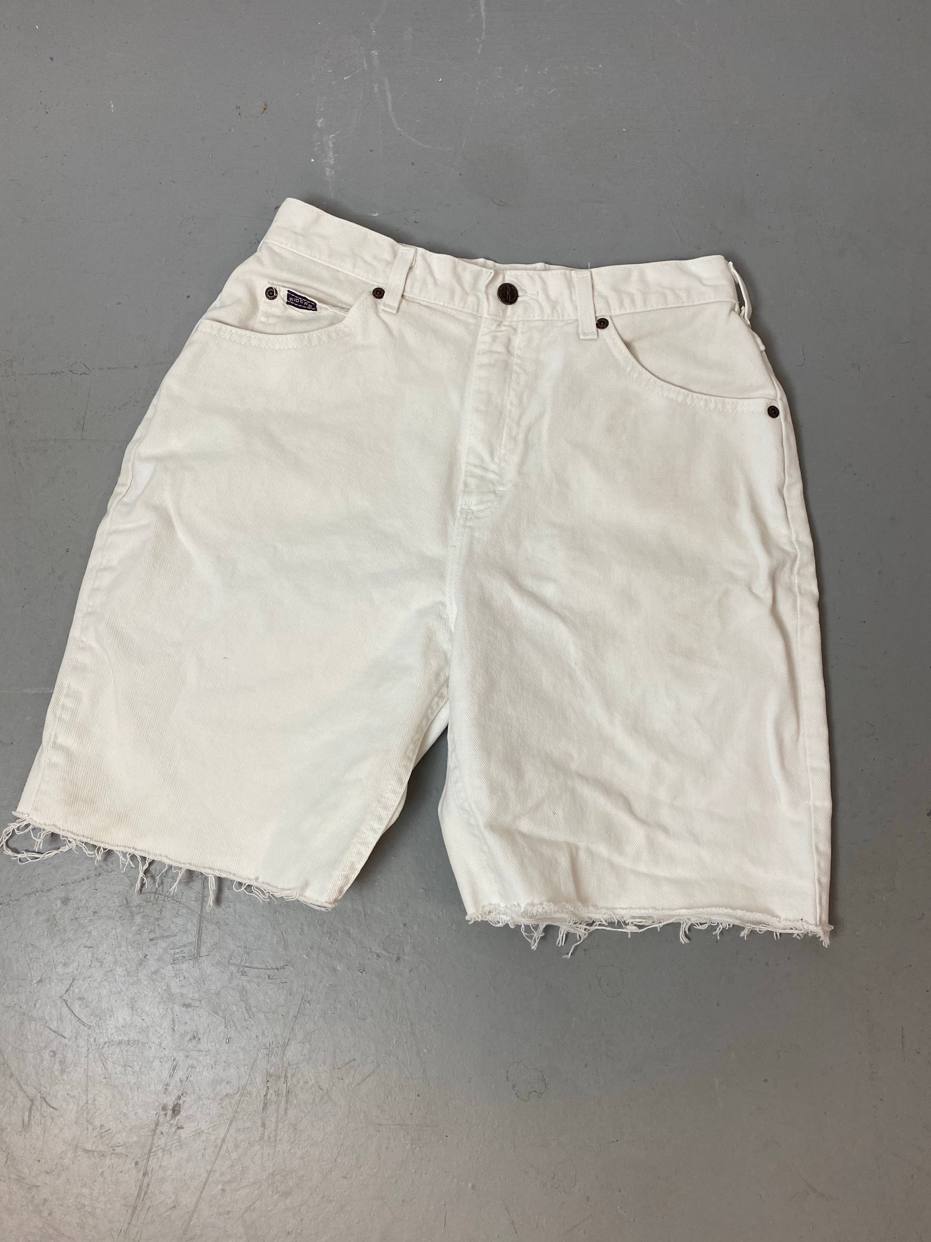 Vintage High Waisted Riders Frayed Denim Shorts - 29in
