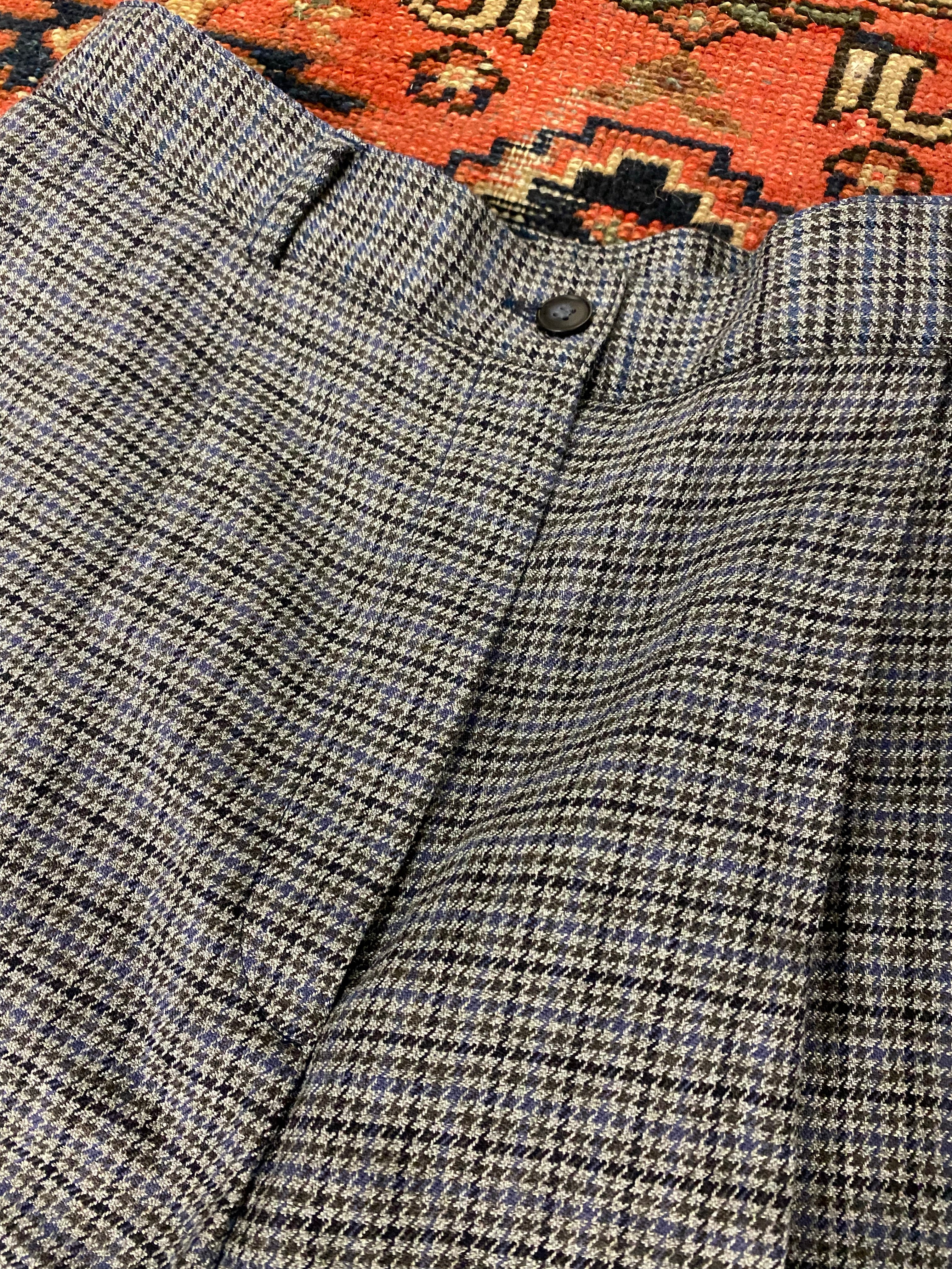 Vintage High Waisted Wool Trousers - 28inch