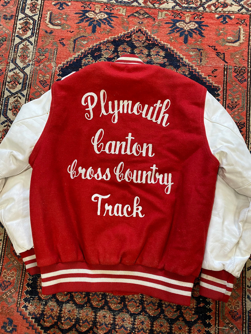 Vintage Front and back track varsity jacket - Medium
