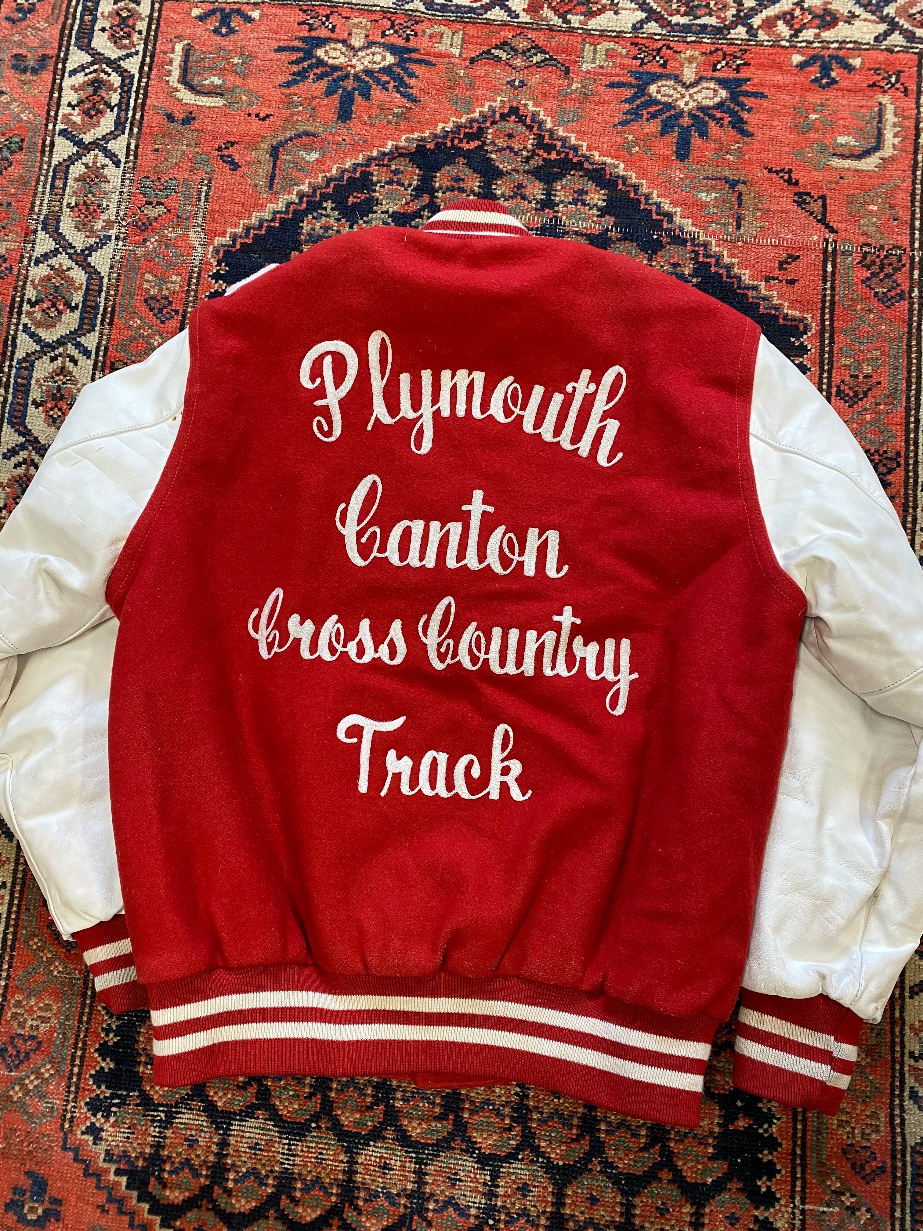 Vintage Front and back track varsity jacket - Medium