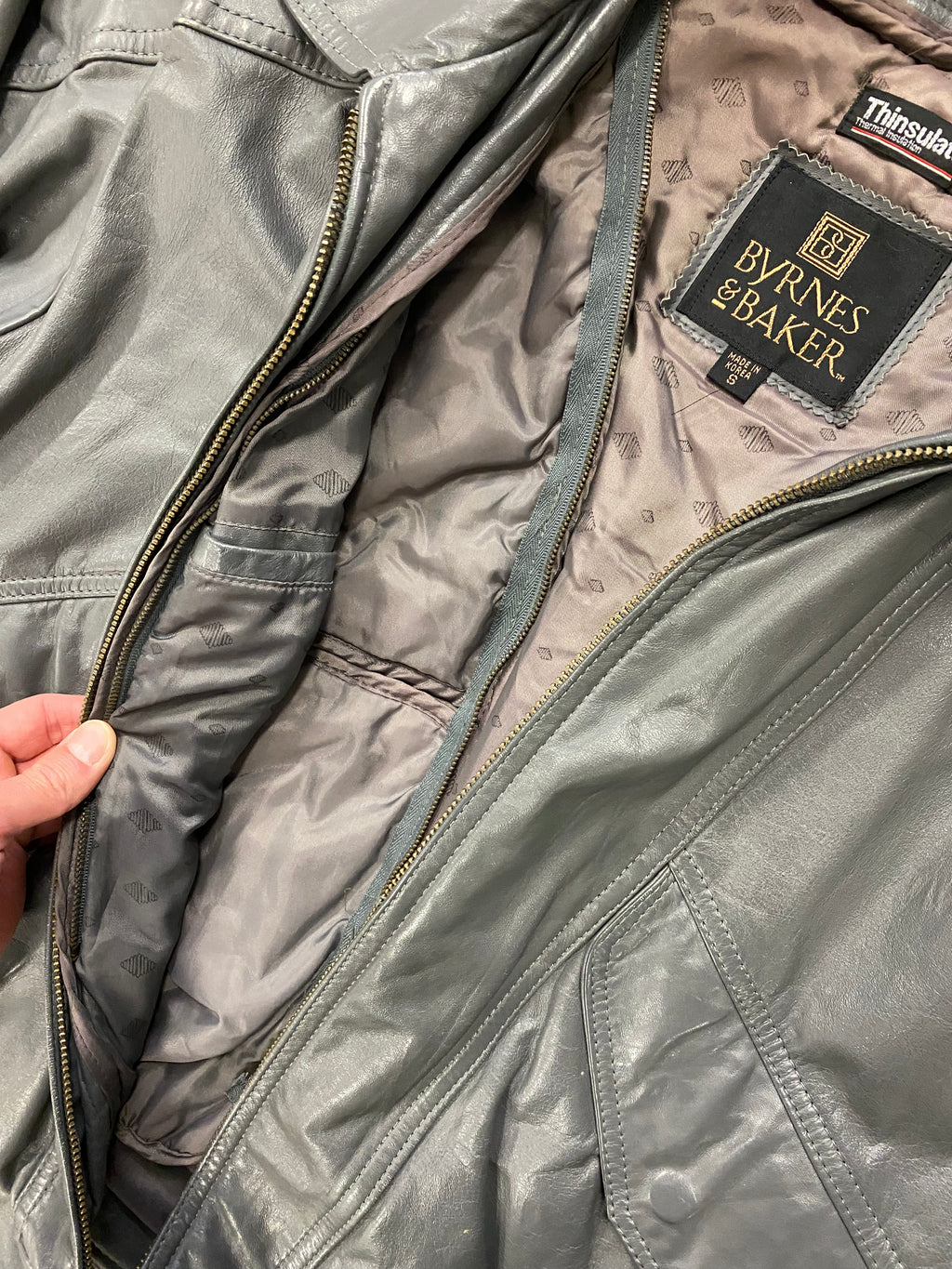 Vintage Leather Bomber Jacket - S