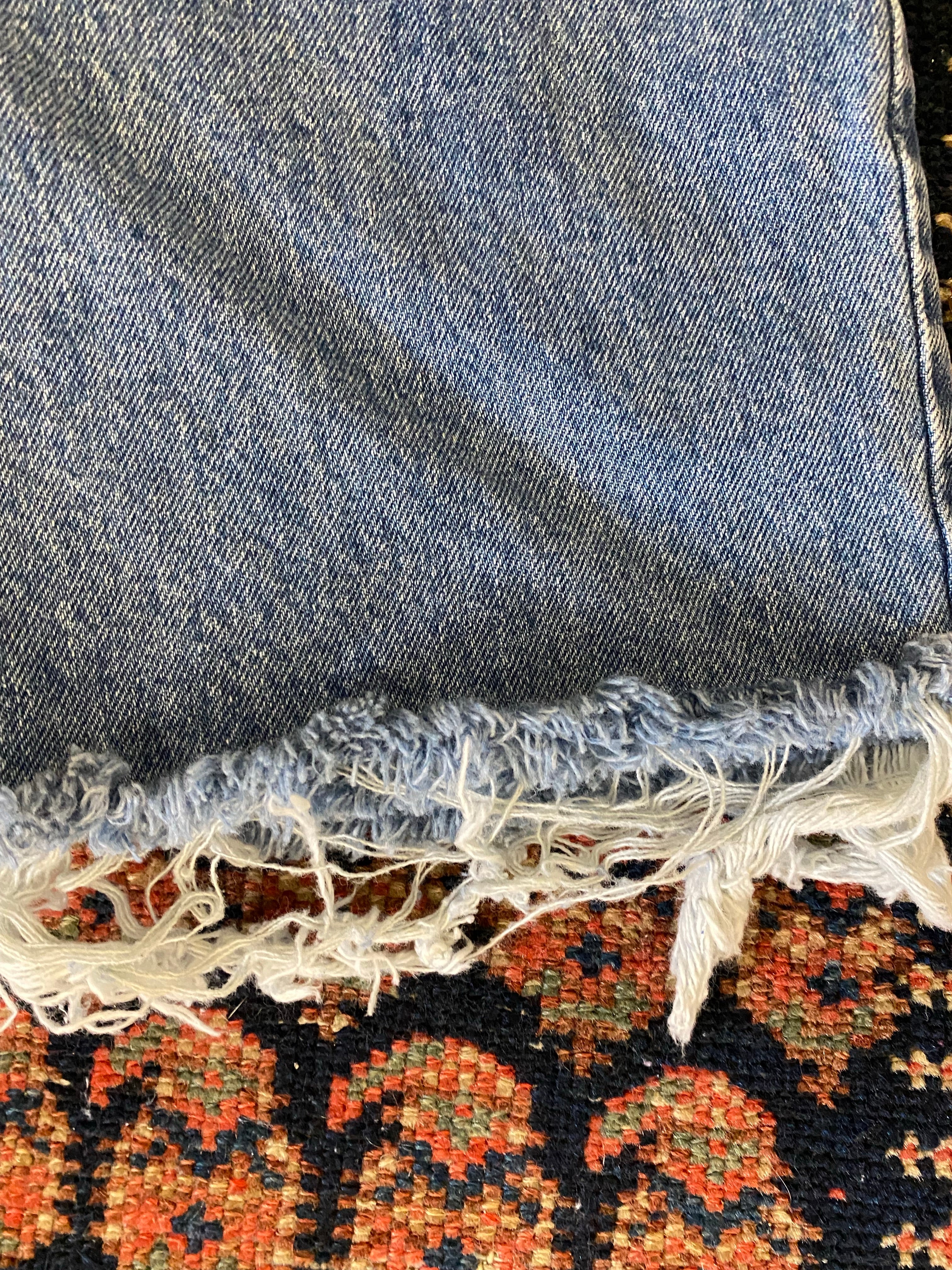 90s Frayed High Waisted Levis Denim Shorts - 26in