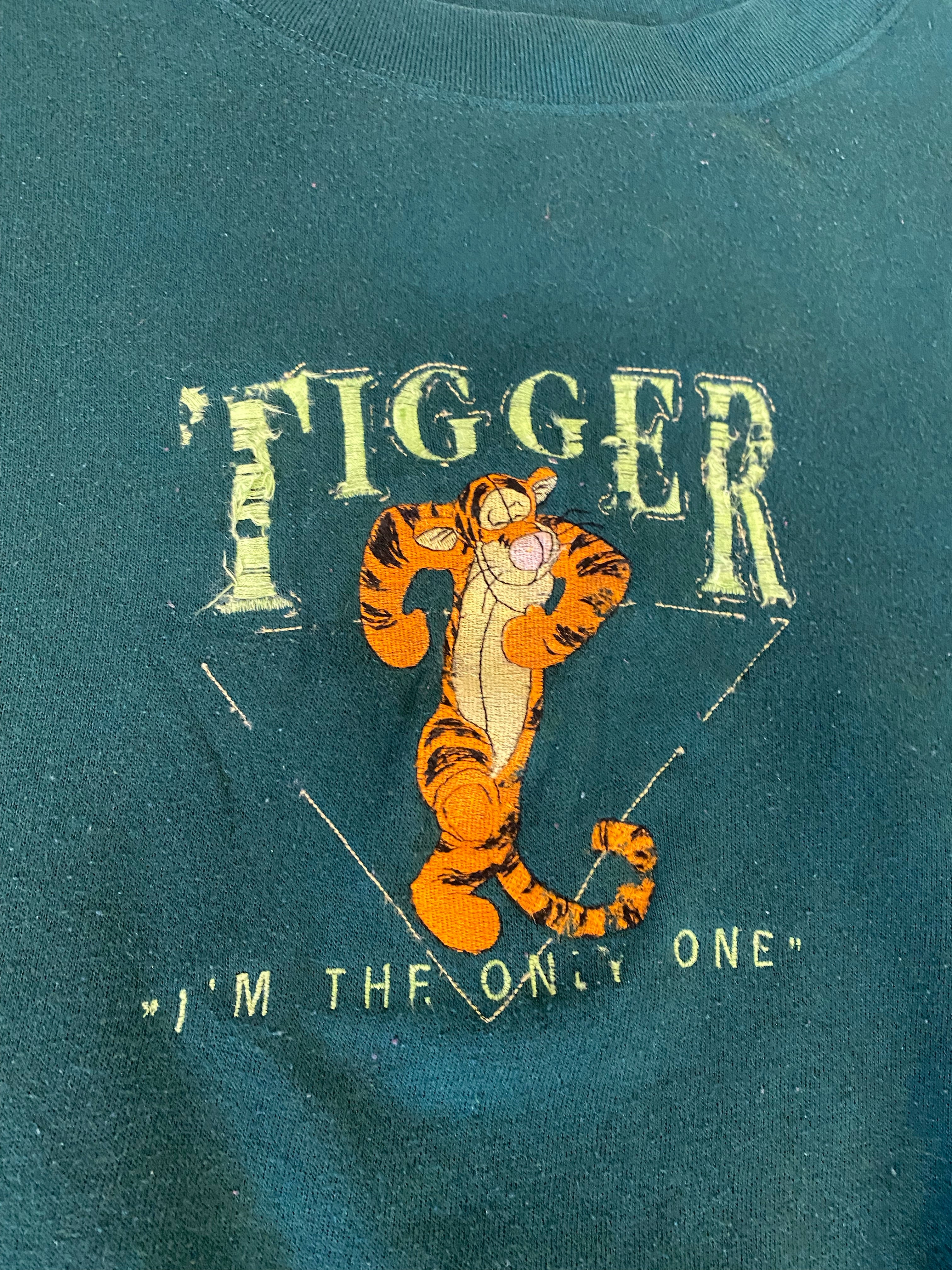 90s Embroidered Tiger Crewneck - M