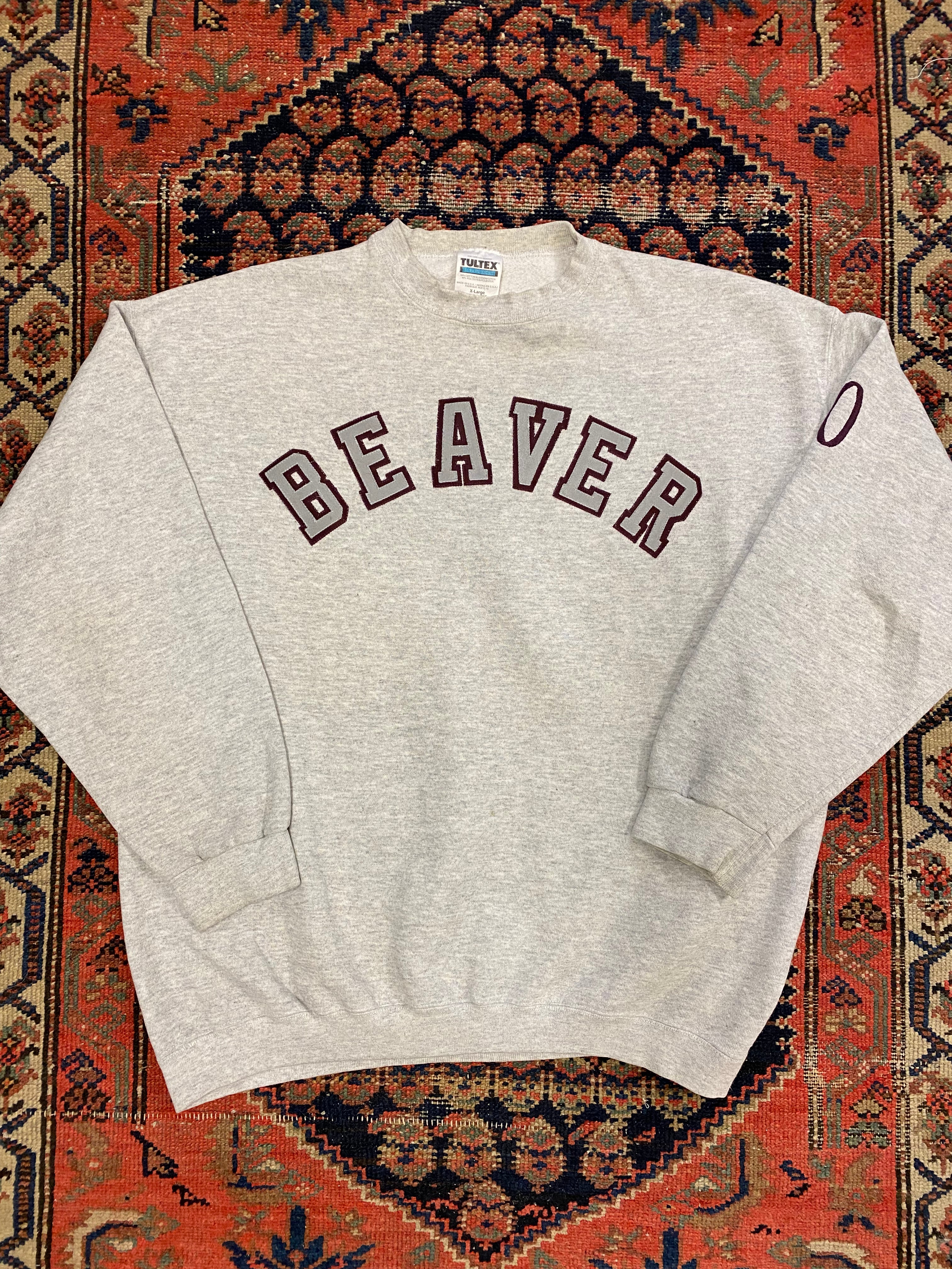 Vintage Beaver Varsity Crewneck - L