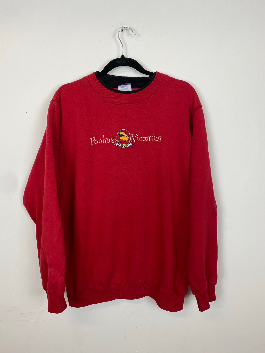 90s embroidered Poohus Victorius crewneck - M/L
