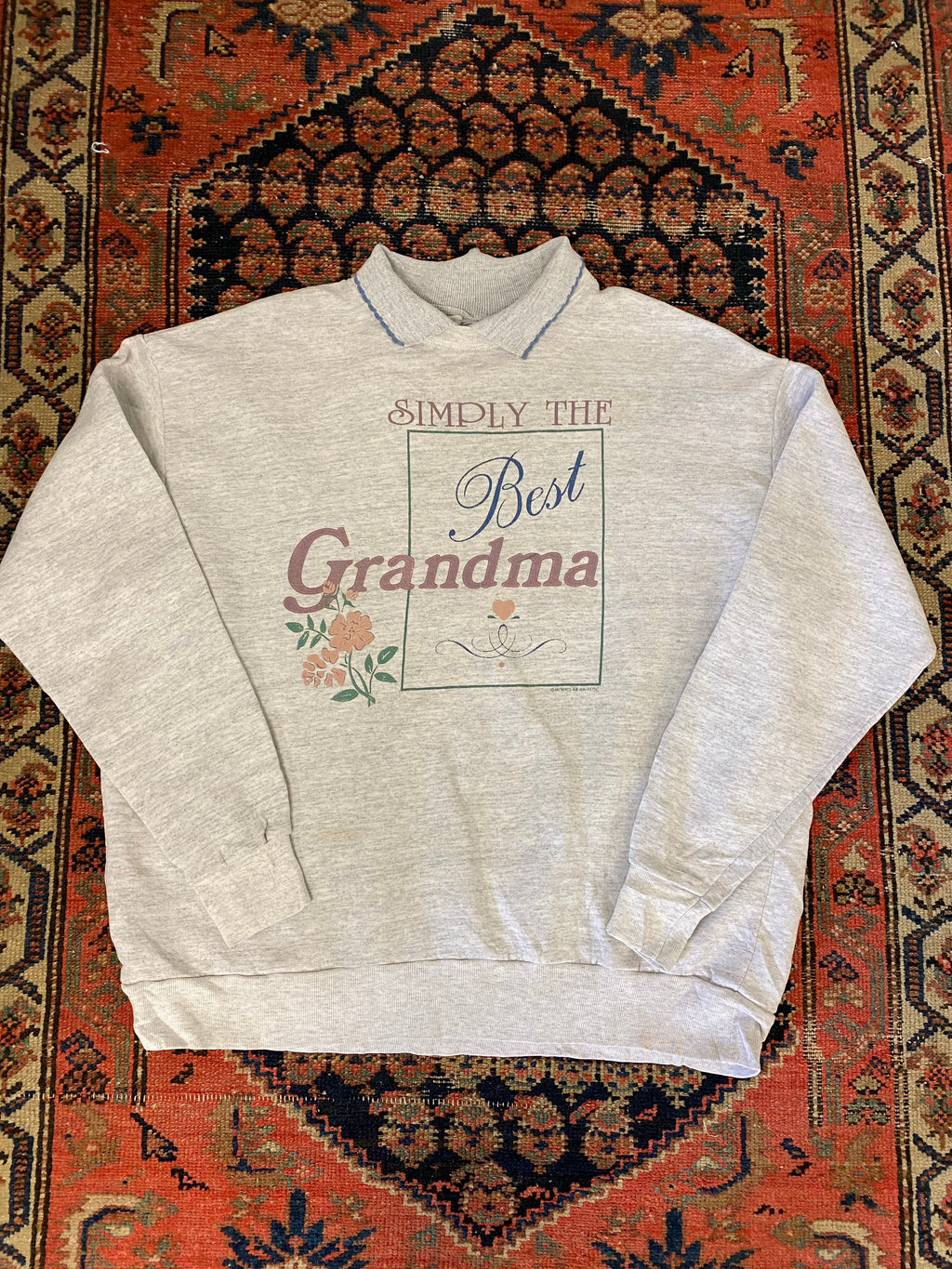 Vintage Simply The Best Grandma Collared Crewneck - L