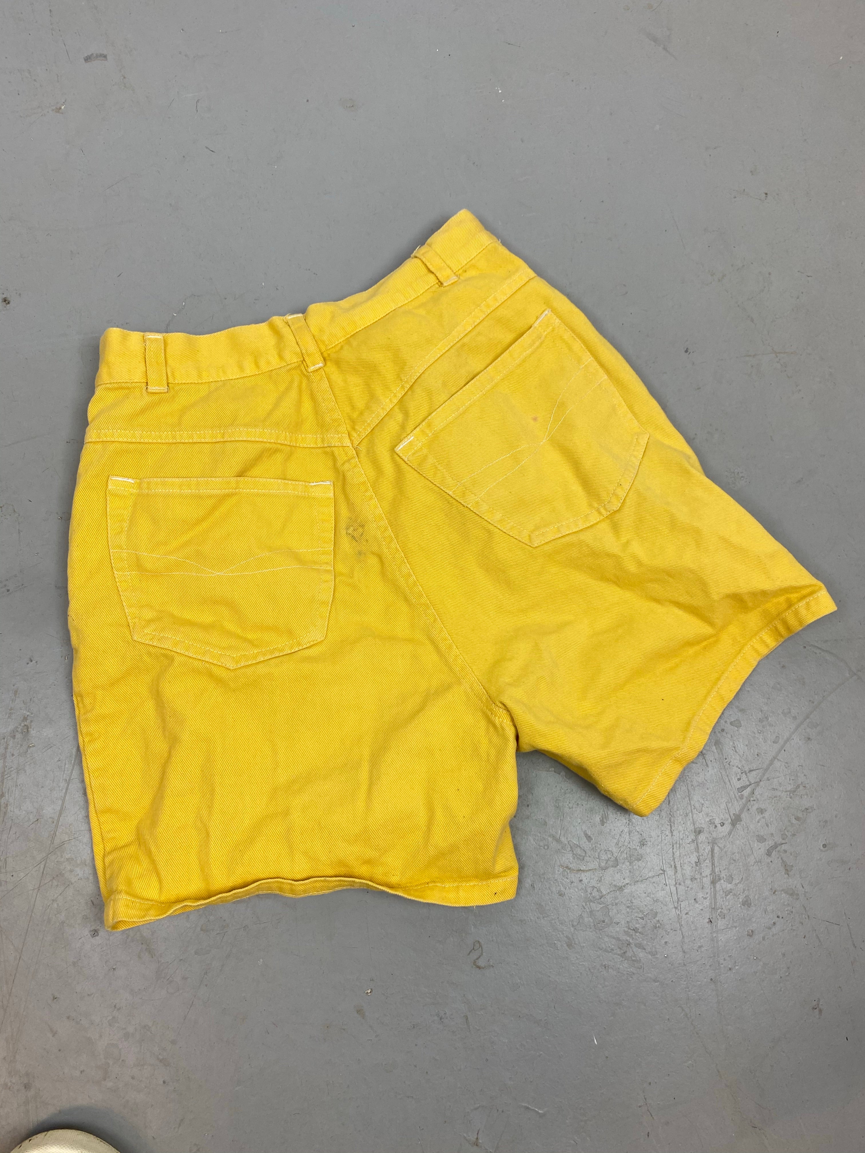 90s high waisted yellow shorts