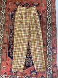 Vintage High Waisted Wool Pleated Trousers - 25in