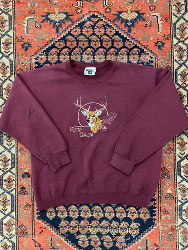 Vintage Embroidered Deer Crewneck - S/M