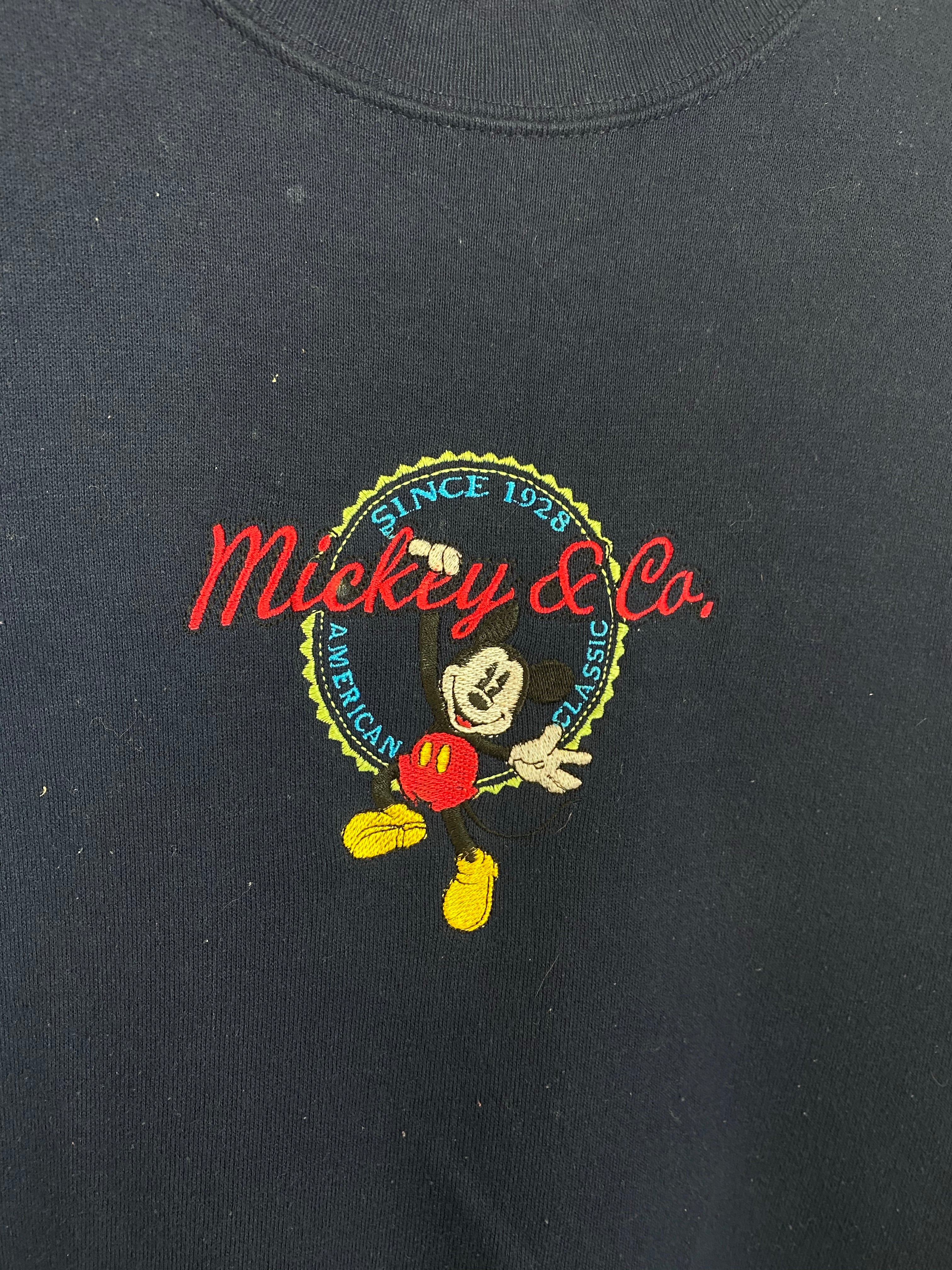 90s embroidered Mickey Mouse crewneck - L