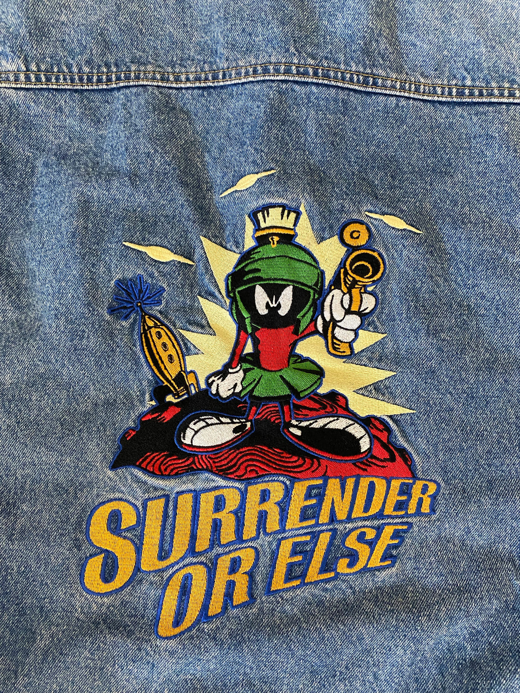90s Embroidered Marvin Denim Jacket - L