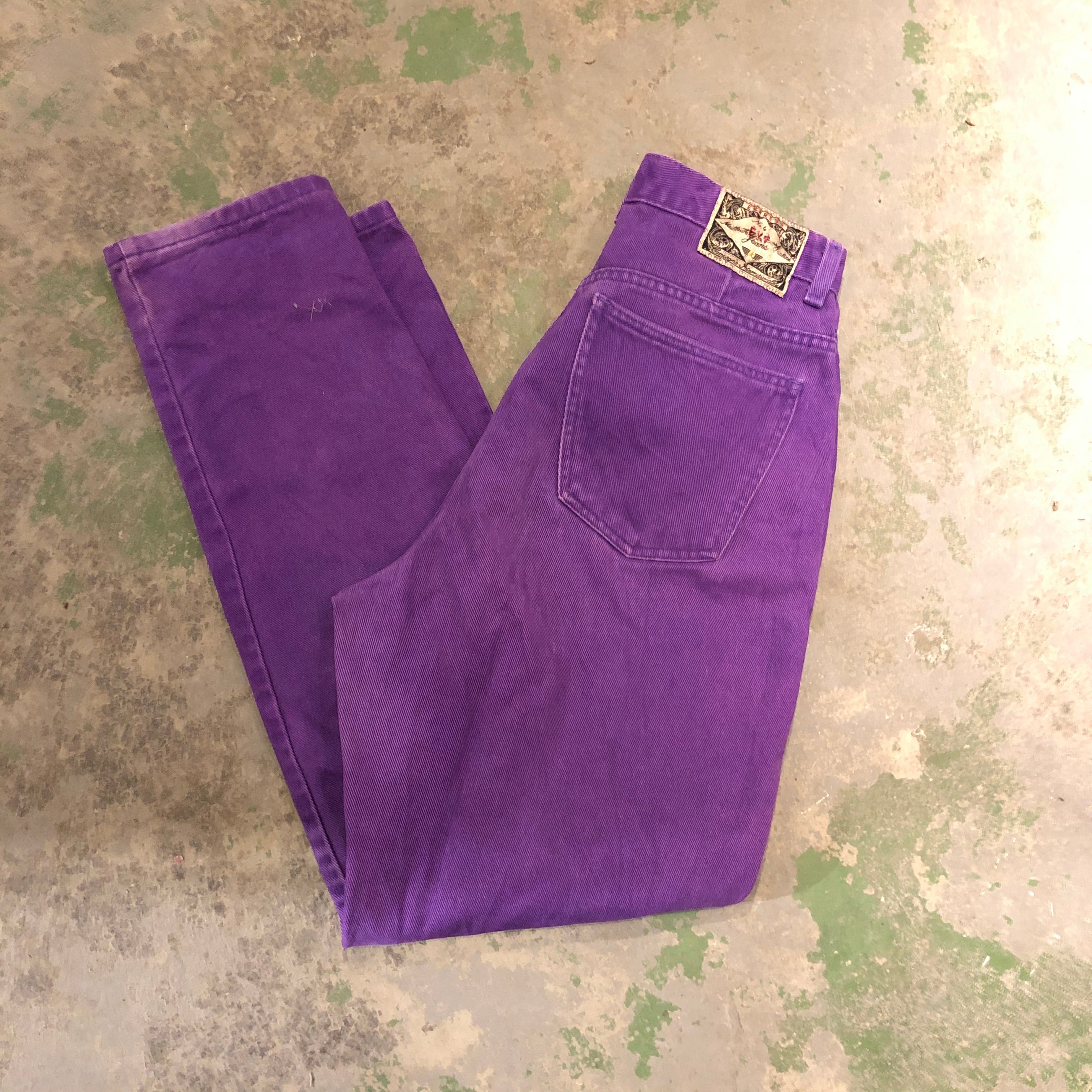 Purple High Waisted denim pants