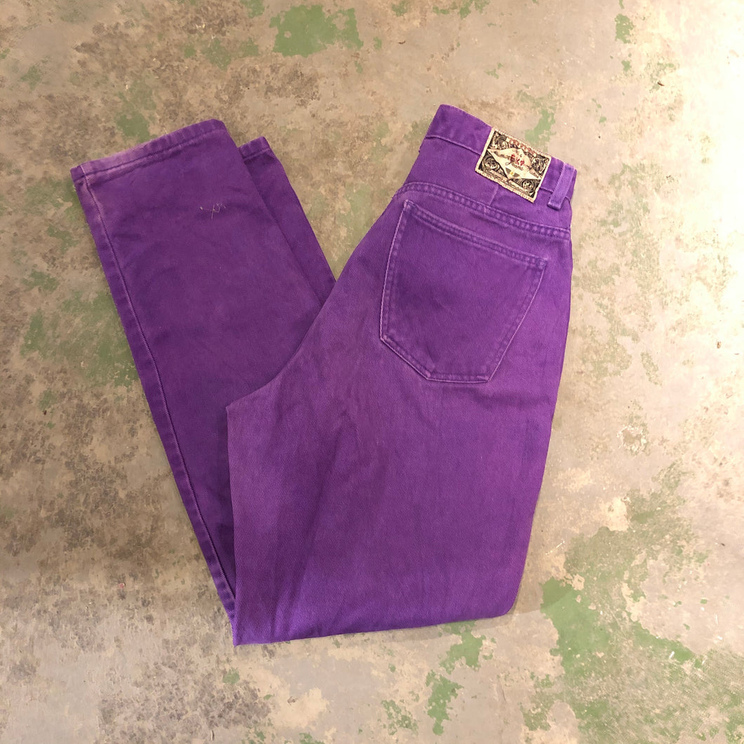 Purple High Waisted denim pants