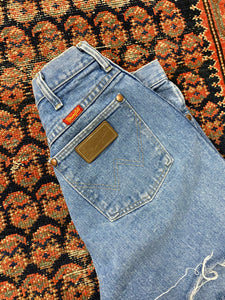 Vintage Wrangler High Waisted Frayed Denim Shorts - 28IN/W