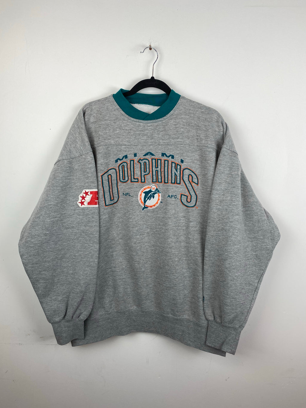 90s embroidered Miami Dolphins crewneck