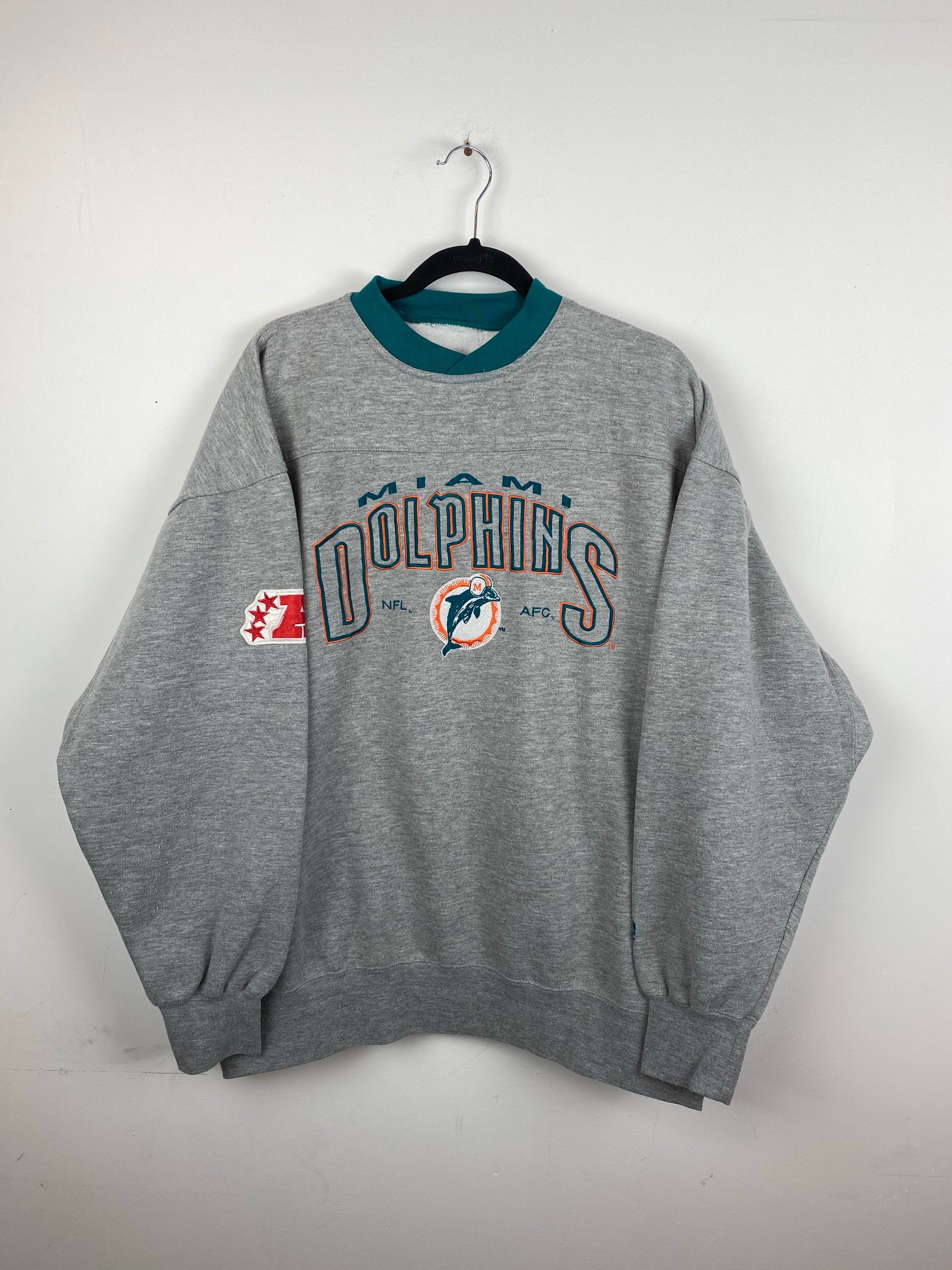 90s embroidered Miami Dolphins crewneck