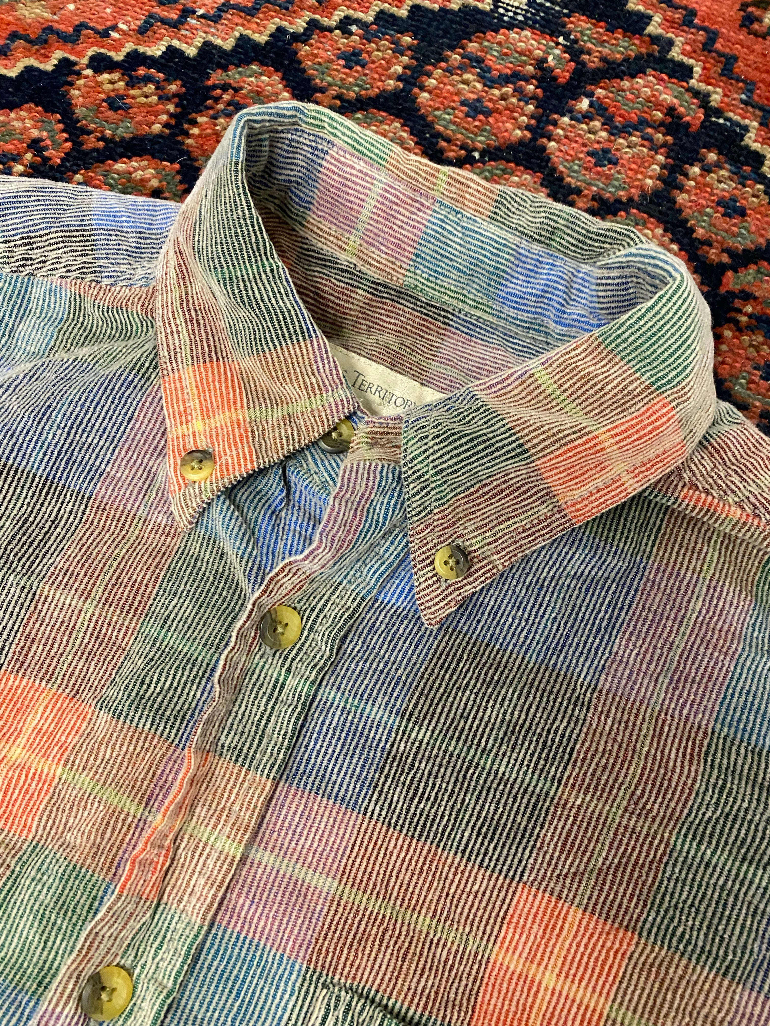 Vintage Multi-Coloured Corduroy Button Up - M