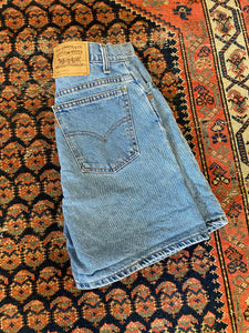 Vintage Orange Tab High Waisted Levis Hemmed Denim Shorts - 29in
