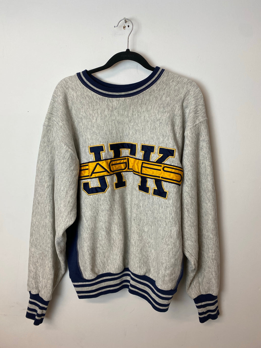 Vintage Embroidered JFK University Crewneck - M