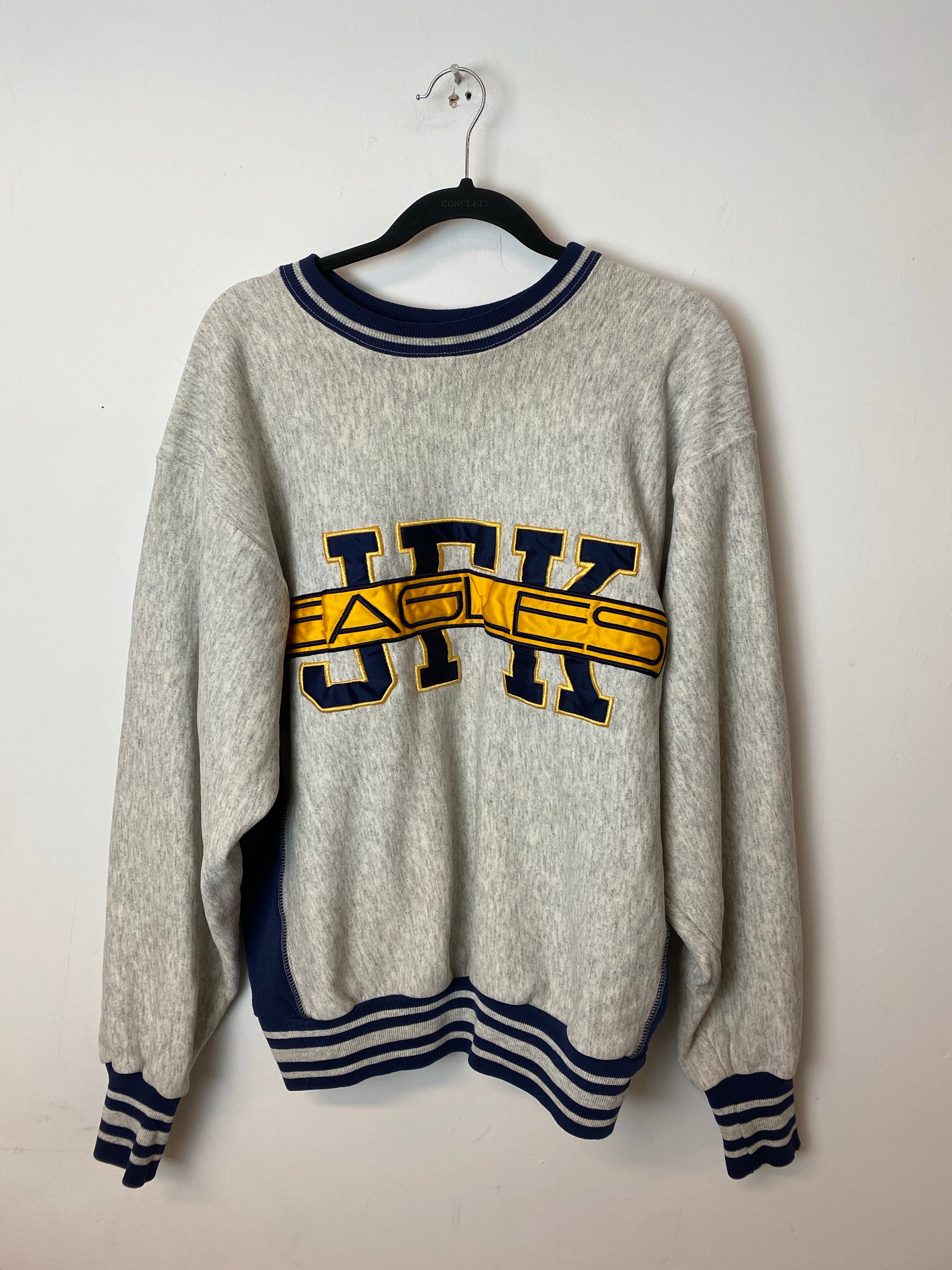 Vintage Embroidered JFK University Crewneck - M