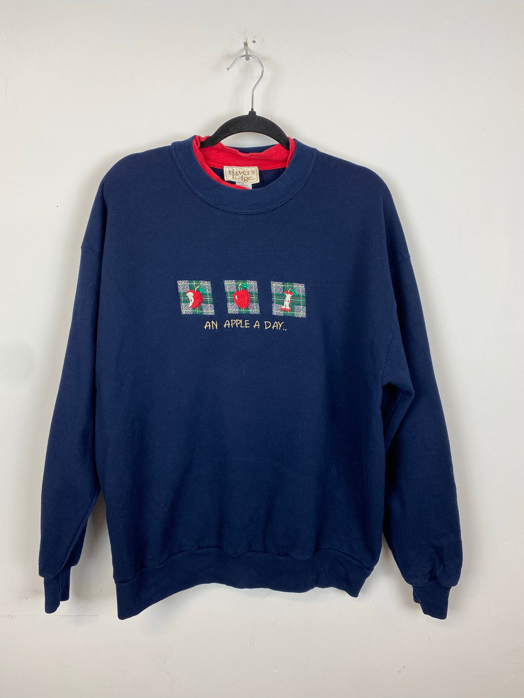 90s embroidered An Apple A Day... crewneck - M