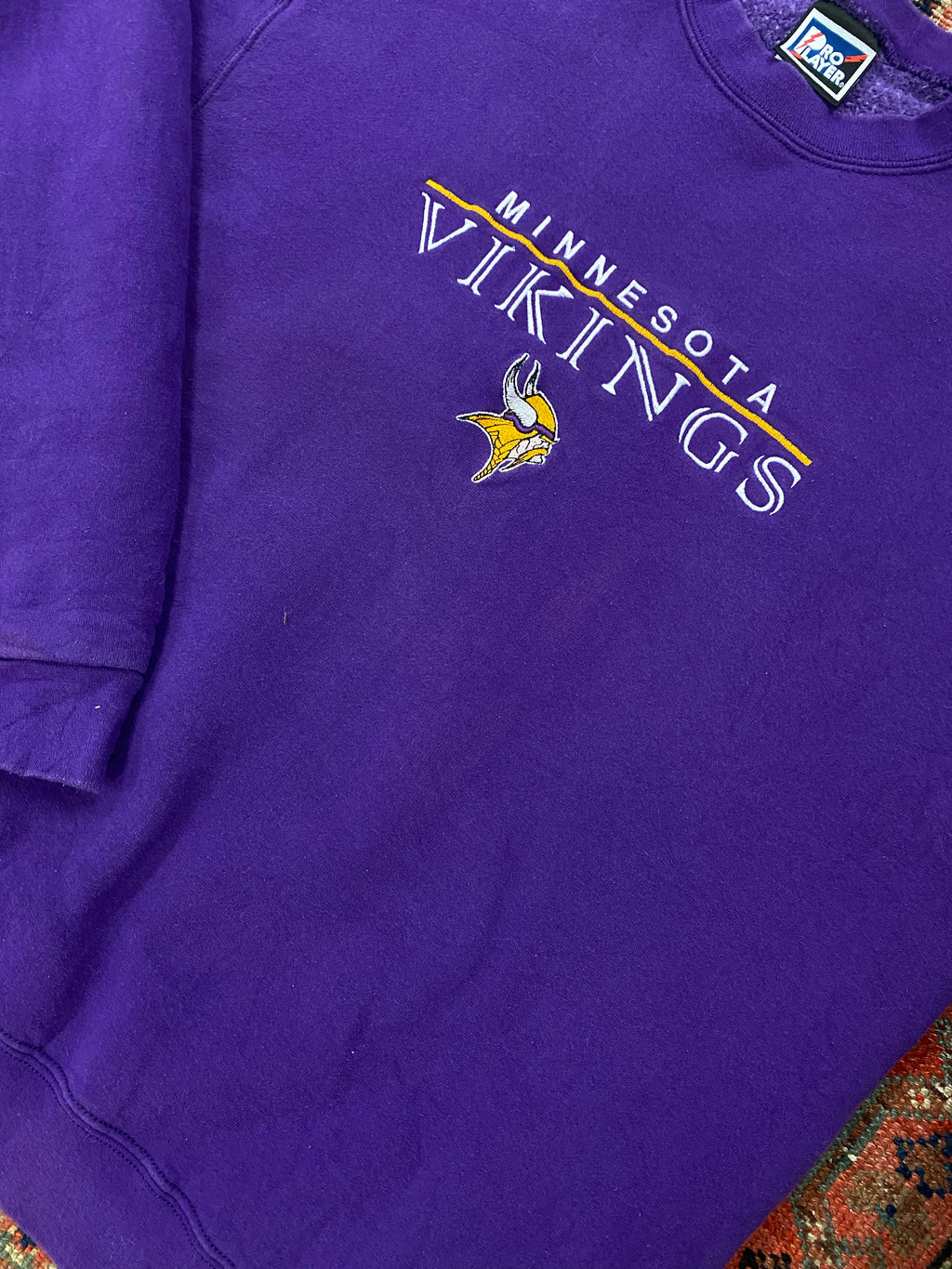 Vintage Minnesota Vikings Embroidered Crewneck - M