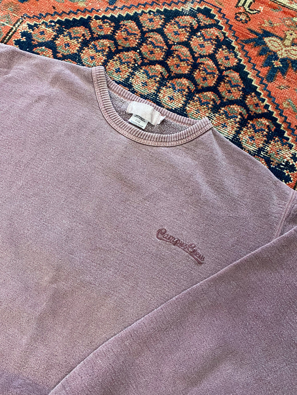 90s Stone Wash Campus Crew Sweater - L