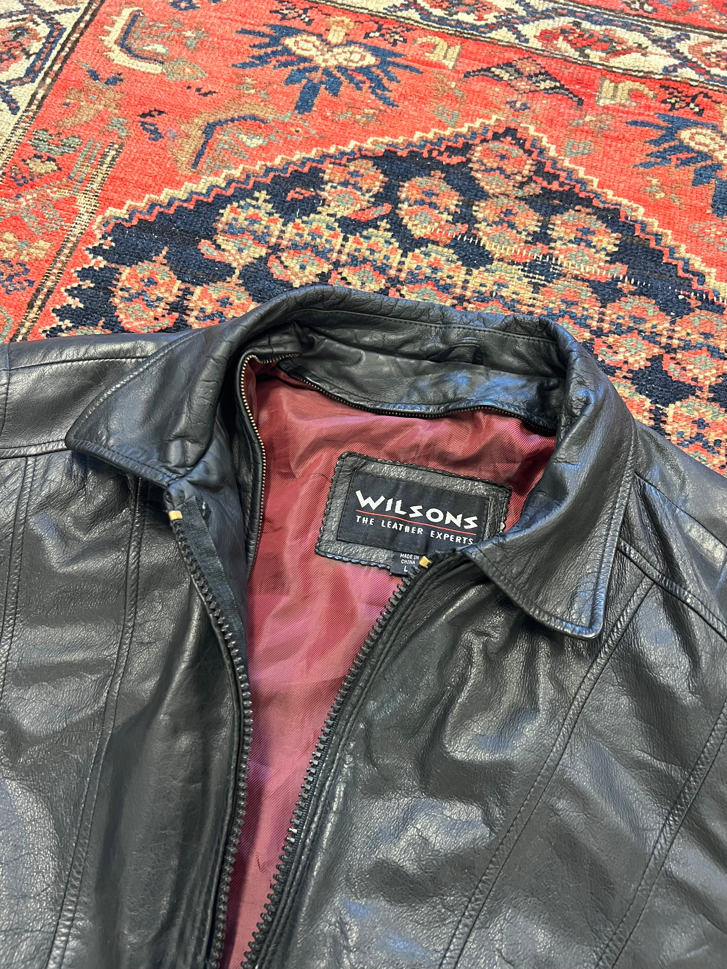 VINTAGE LEATHER BOMBER JACKET - MEDIUM