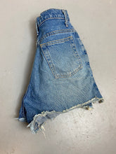 Load image into Gallery viewer, Vintage High Waisted Frayed C.B Denim Shorts - 26in