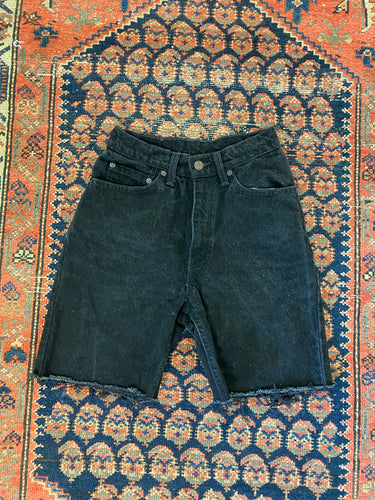 90s High Waisted Levis Frayed Denim Shorts - 24in