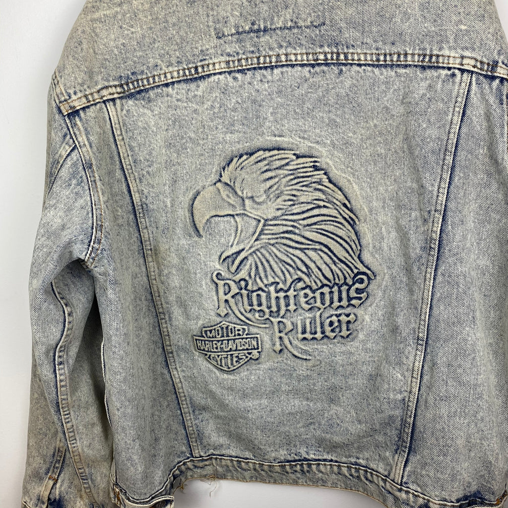 90s Harley denim jacket with back graphic