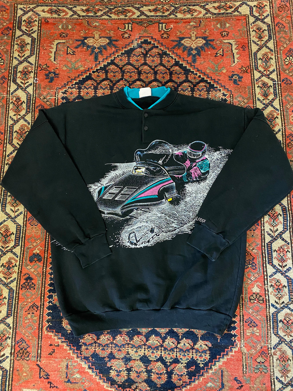 Vintage Front And Back Snowmobile Crewneck - L