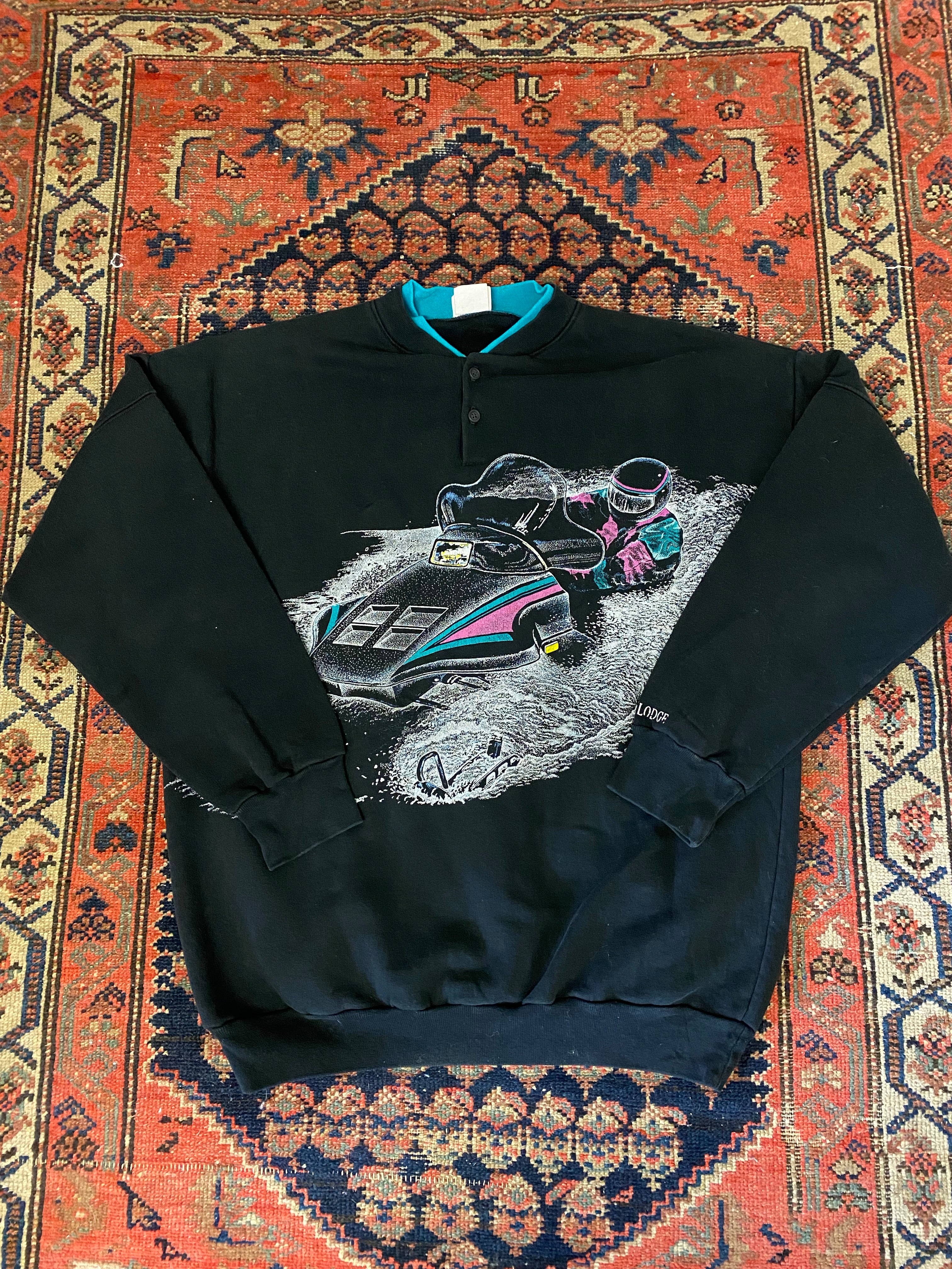 Vintage Front And Back Snowmobile Crewneck - L