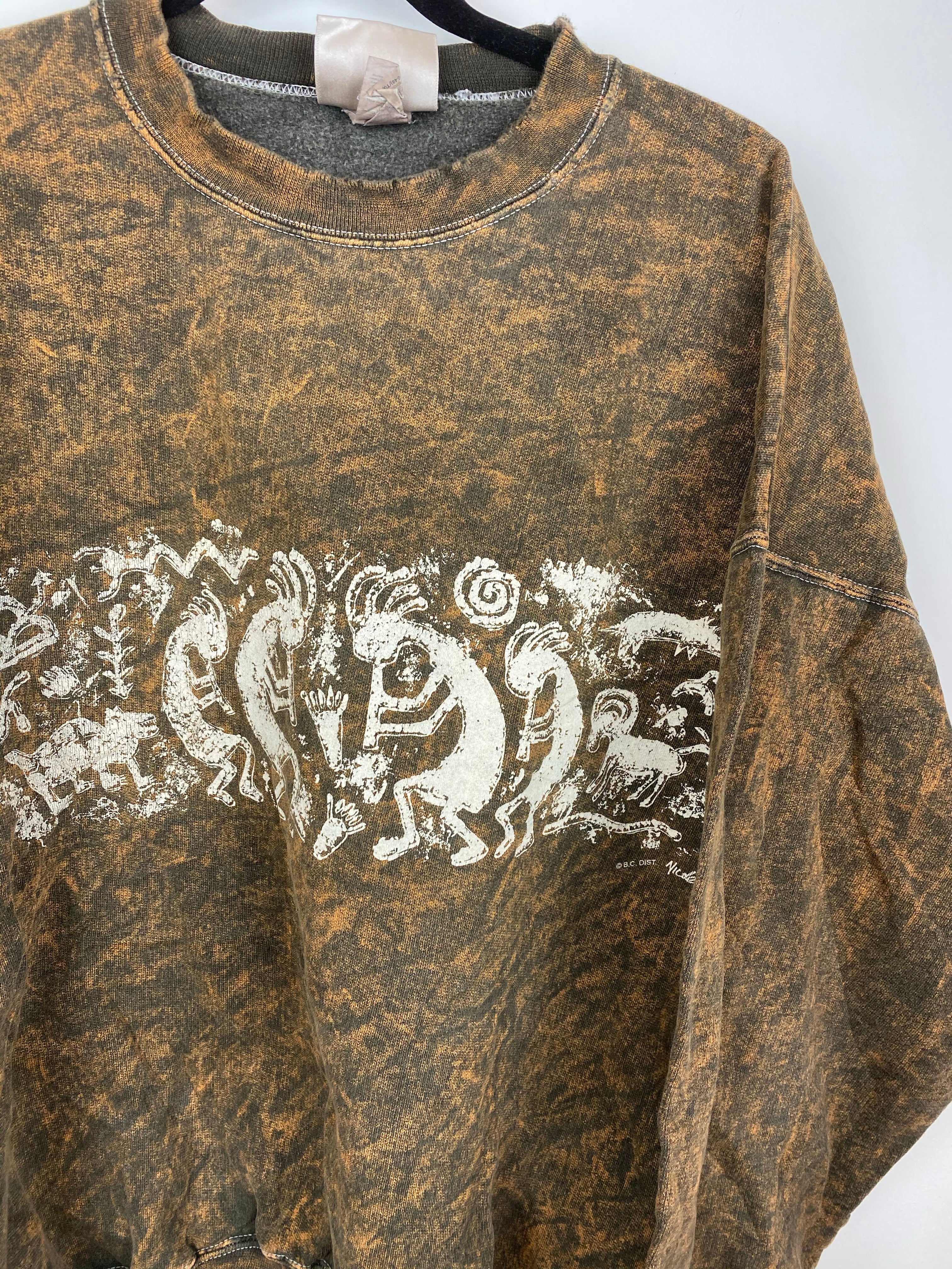 Vintage stone wash front and back crewneck
