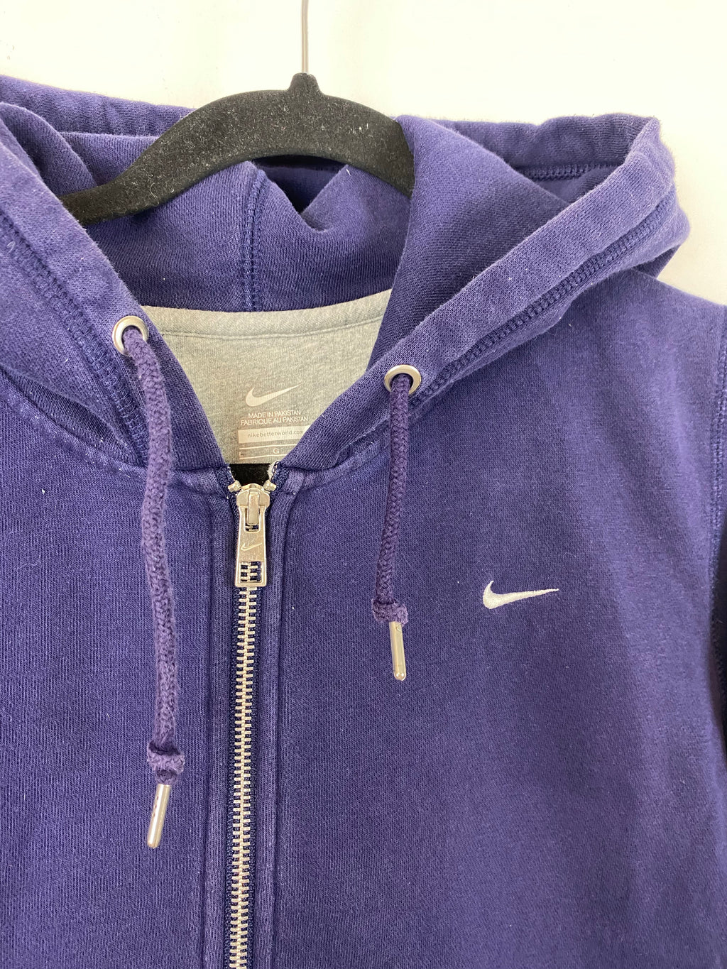 Purple Full zip Nike hoodie - S