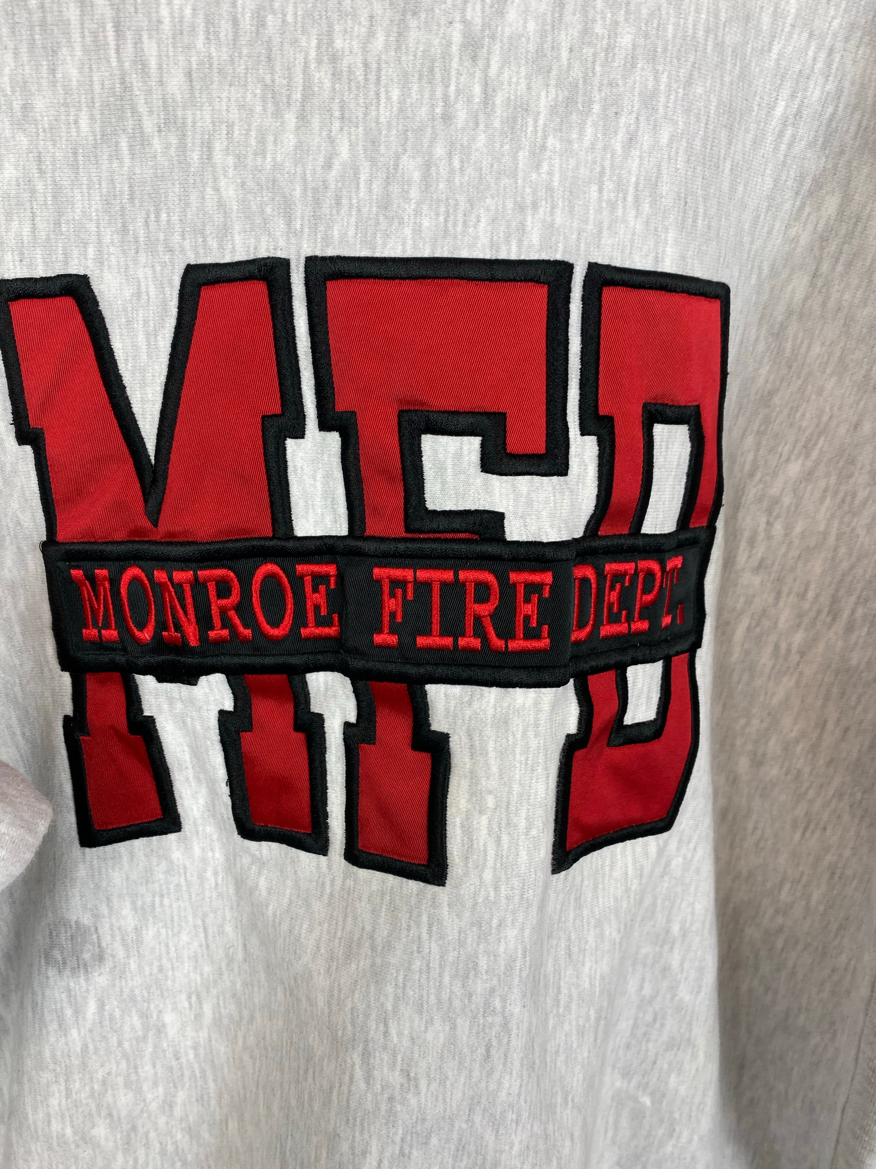 Vintage embroidered Monroe Fire Dept crewneck - XXL
