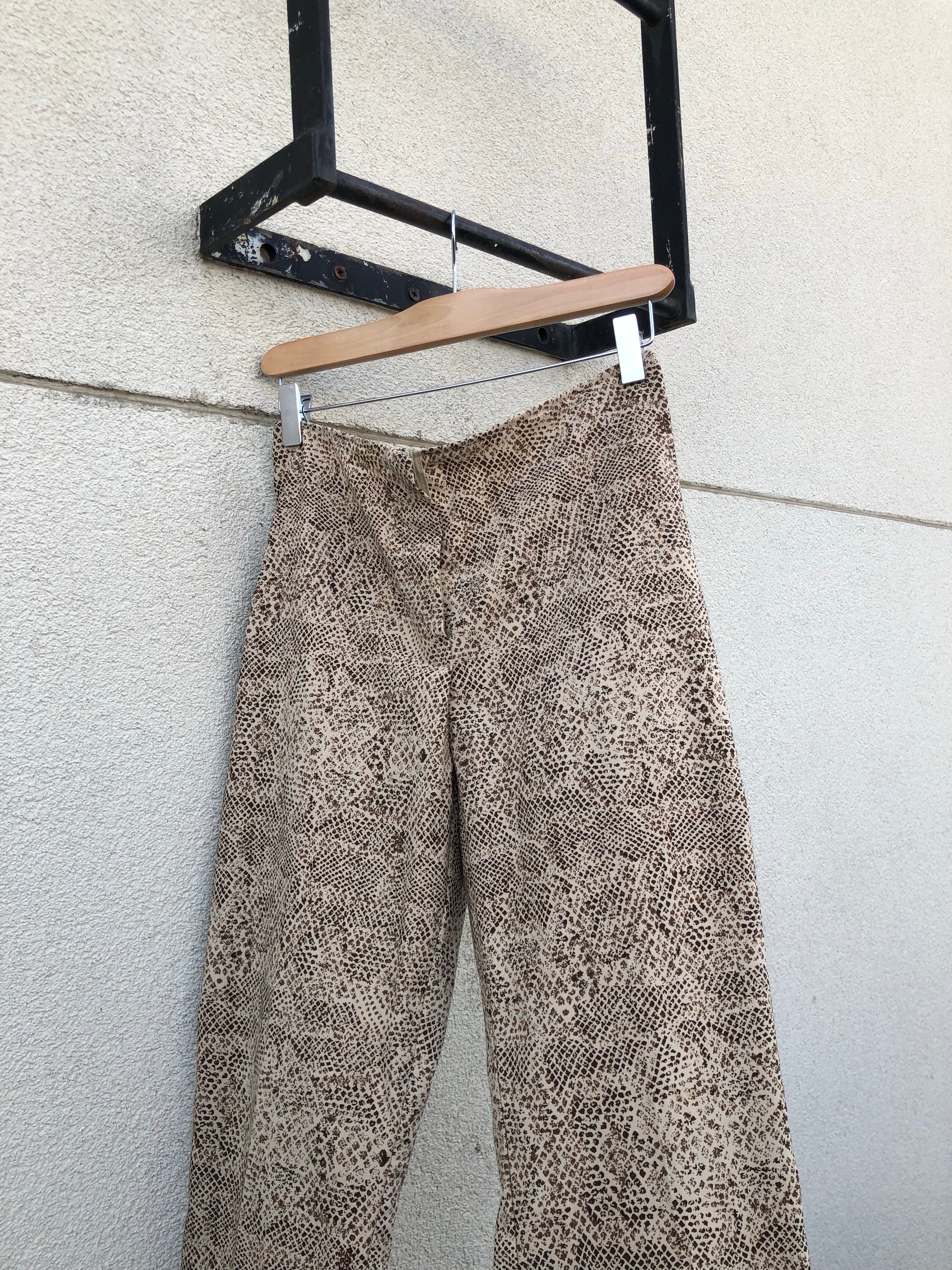 Vintage Patterned Pants With Slight Flare