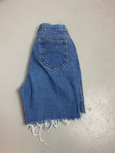 Load image into Gallery viewer, 90s Frayed Chic High Waisted Denim Shorts - 28in