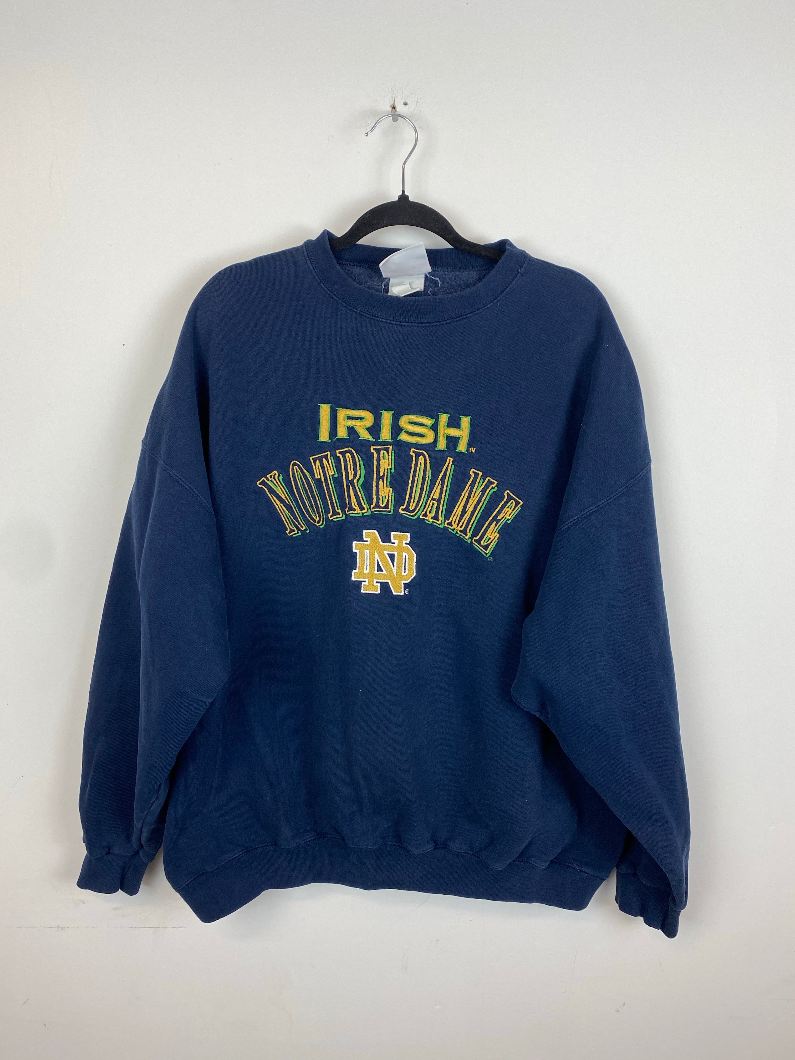 Embroidered 90s Notre Dame crewneck - L