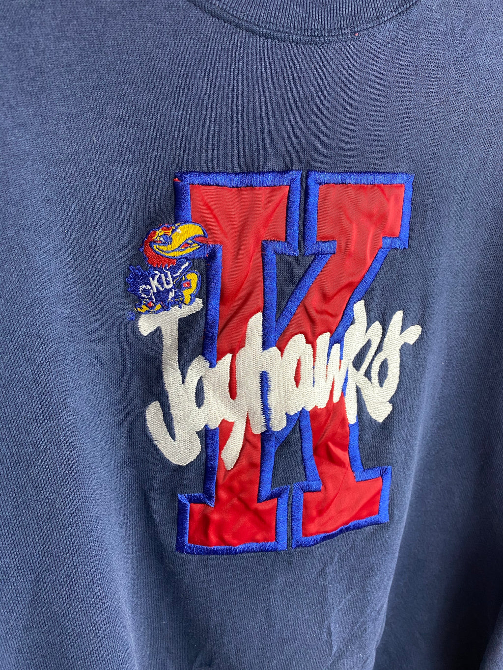 Embroidered university crewneck