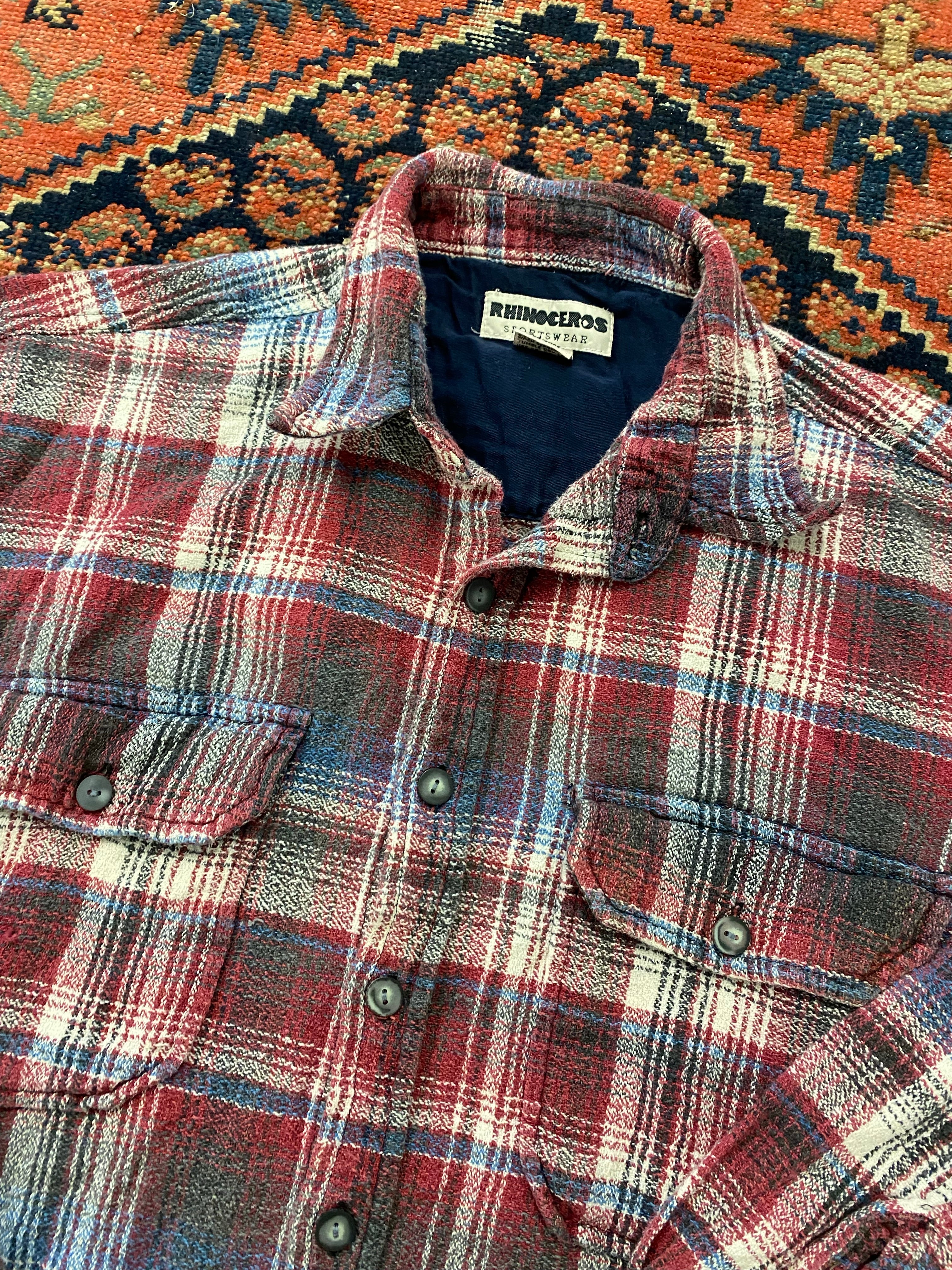 Vintage Plaid Button Up Shirt - M
